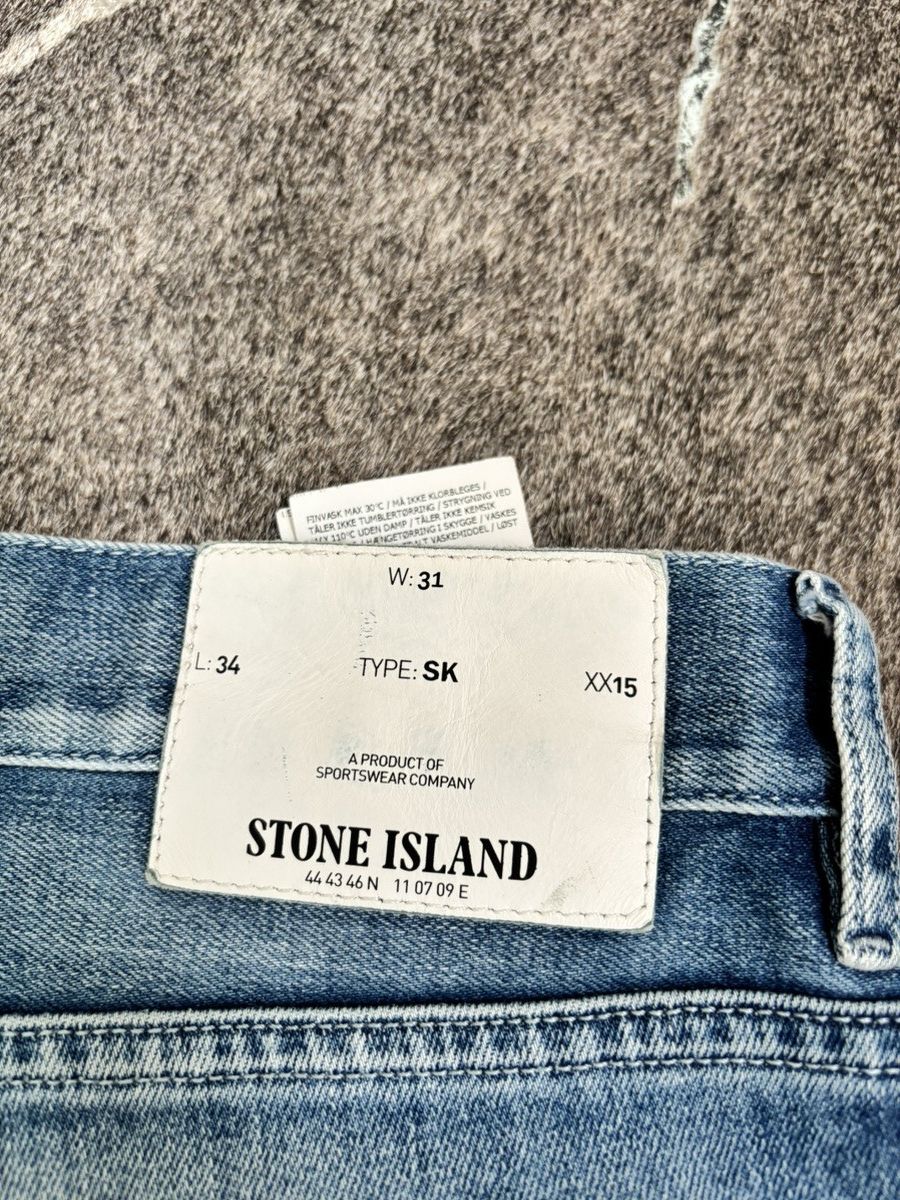 Stone Island Blue Light Wash Stone Island Jeans Size 31W Size 34L 31x34 Size US 31 - 4 Thumbnail