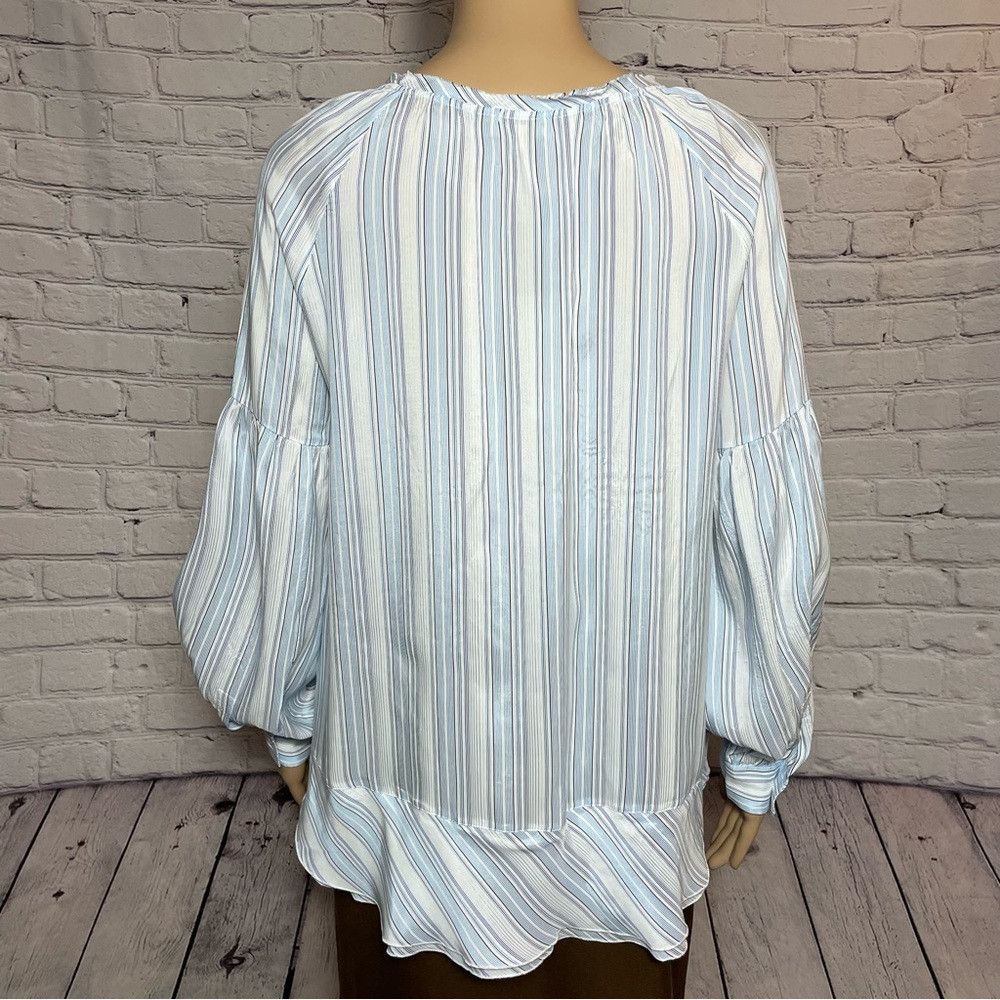 Other NWT New $412 HER SHIRT Blue Stripes Silk Viscose Blouse Siz Size S / US 4 / IT 40 - 6 Thumbnail