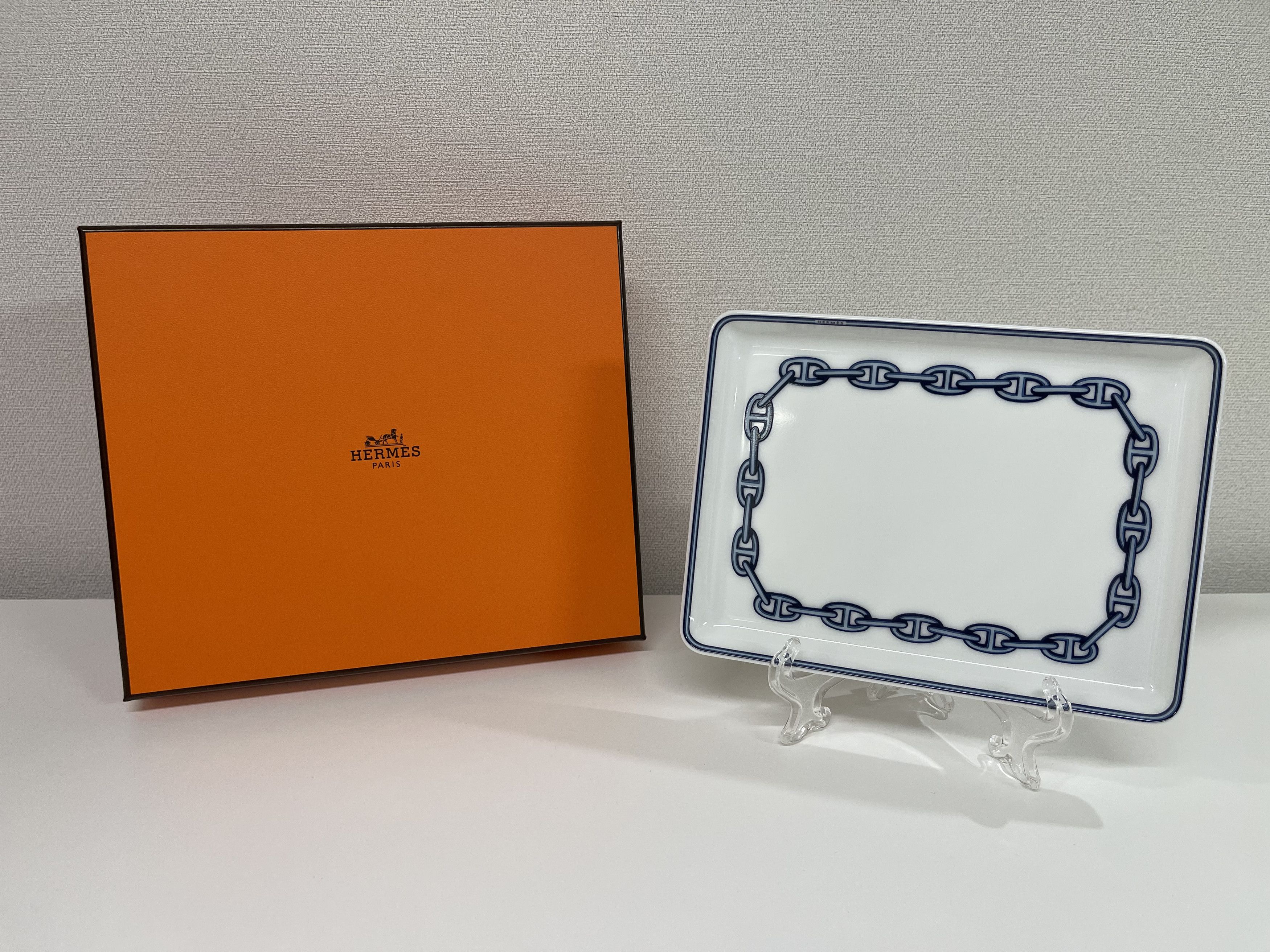 Hermes Hermes Chaine D'Ancre Blue Square Plate Size ONE SIZE - 1 Thumbnail