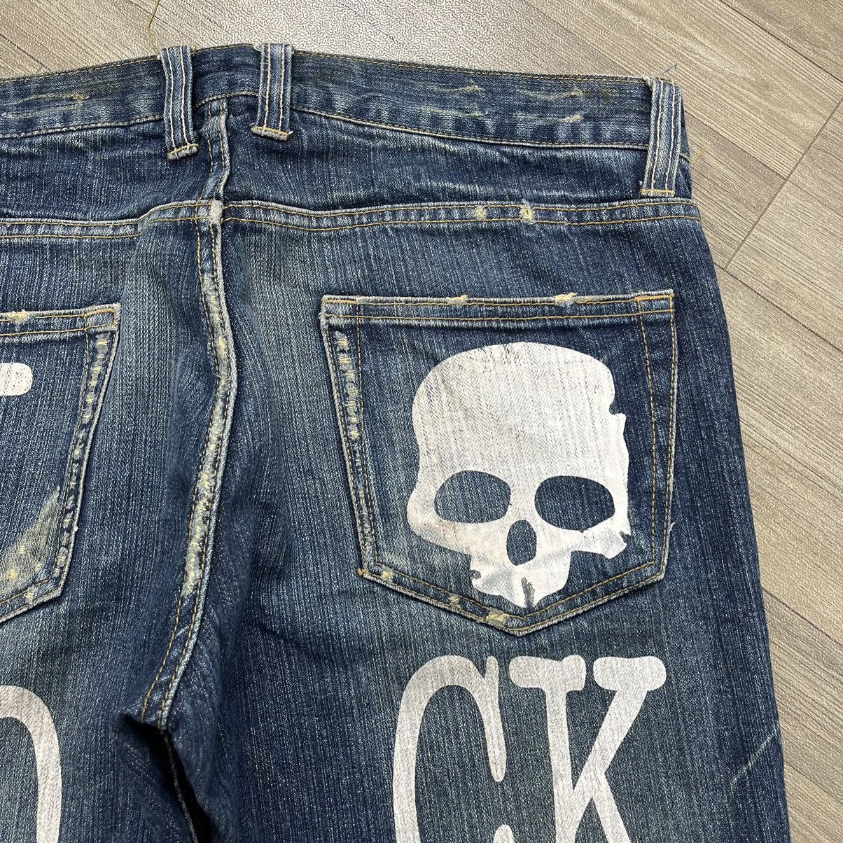 If Six Was Nine × Japanese Brand × Le Grande Bleu (L.G.B.) Y2K I ☠️ Rock Limited Distressed Skulls Blue Jeans Lgb Goa Size US 34 / EU 50 - 5 Thumbnail