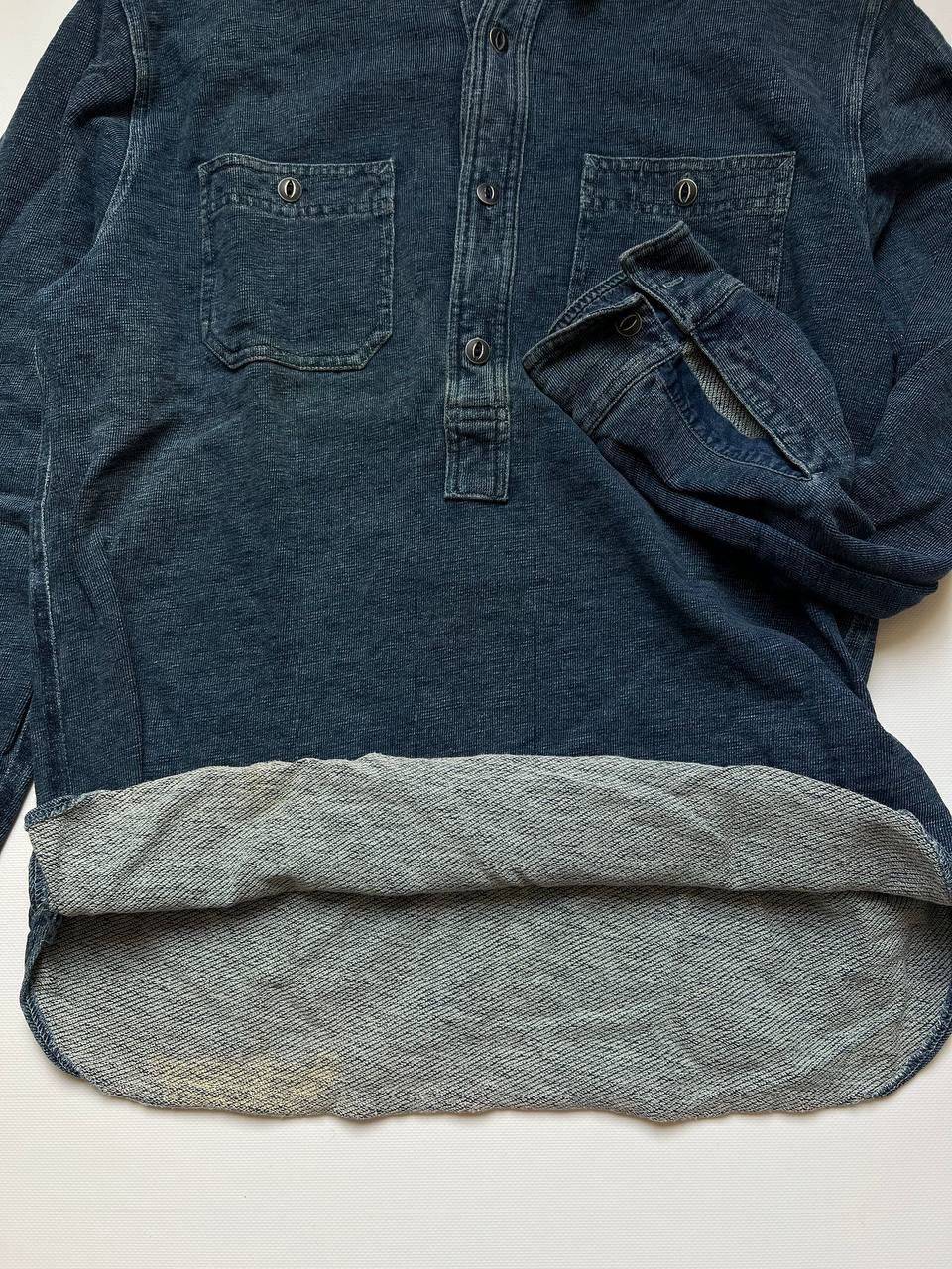 RRL Ralph Lauren RRL Double Ralph Lauren washed denim indigo rugby longsleeve Size US M / EU 48-50 / 2 - 7 Thumbnail