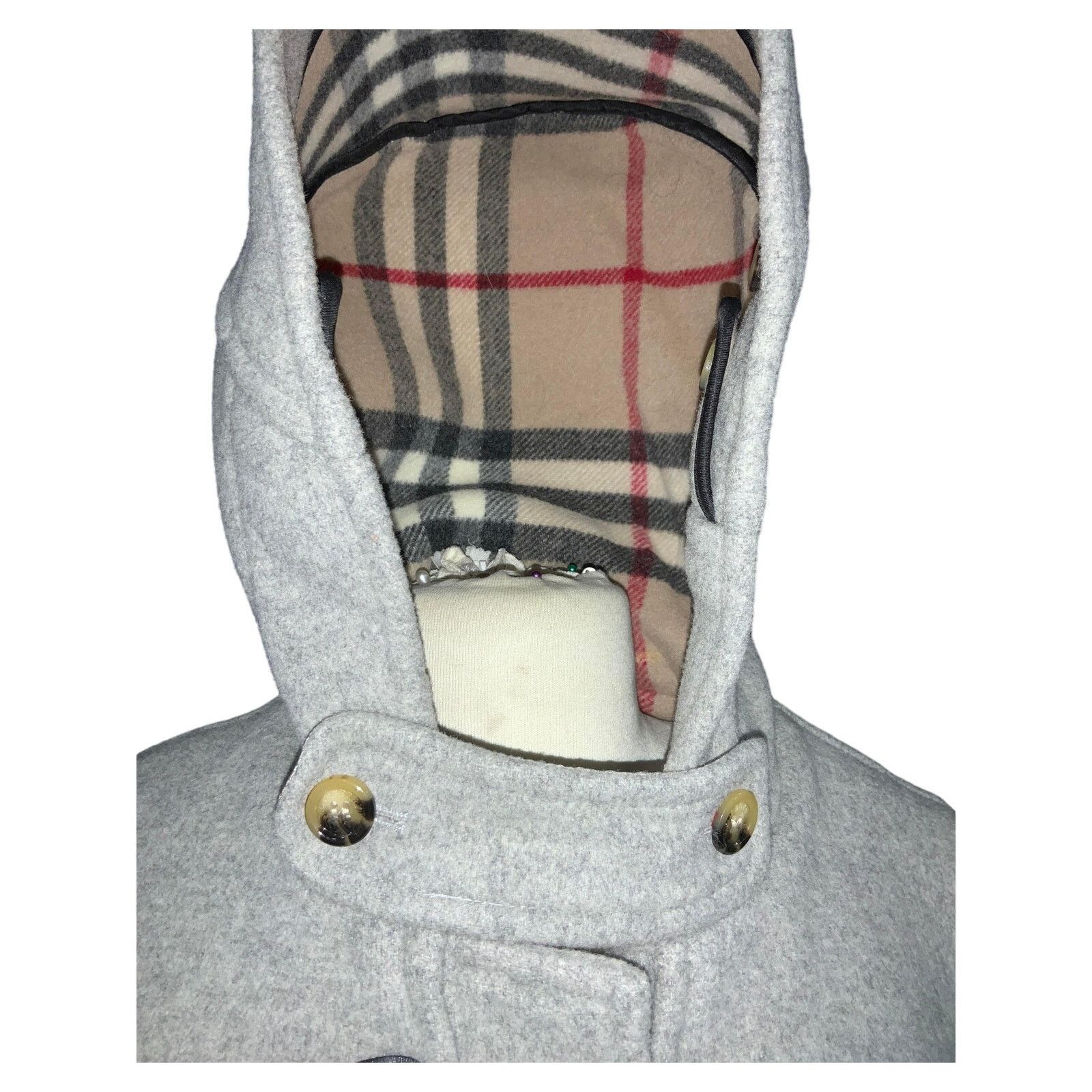Burberry BURBERRY London Women's Gray Hooded Wool Duffle Coat Sz 14 Size XL / US 12-14 / IT 48-50 - 9 Thumbnail