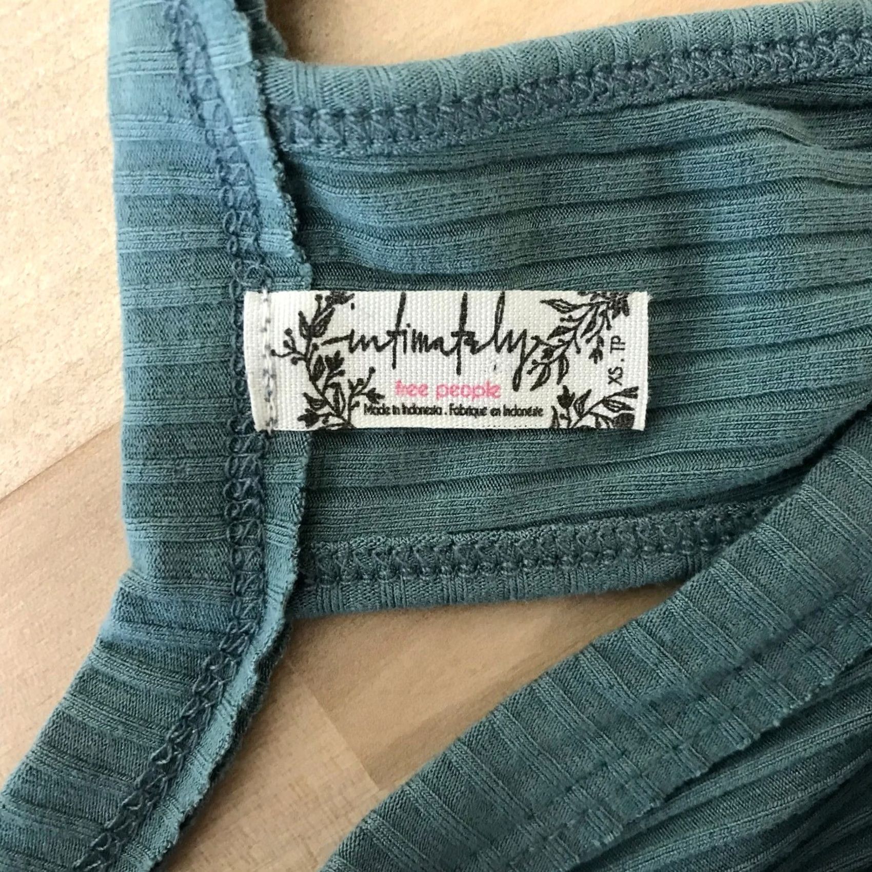Free People VINTAGE? No — Intimately Free People Bodysuit Teal Green Ribbed Racerback Thong One Piece XS Womens Size XS / US 0-2 / IT 36-38 - 7 Thumbnail
