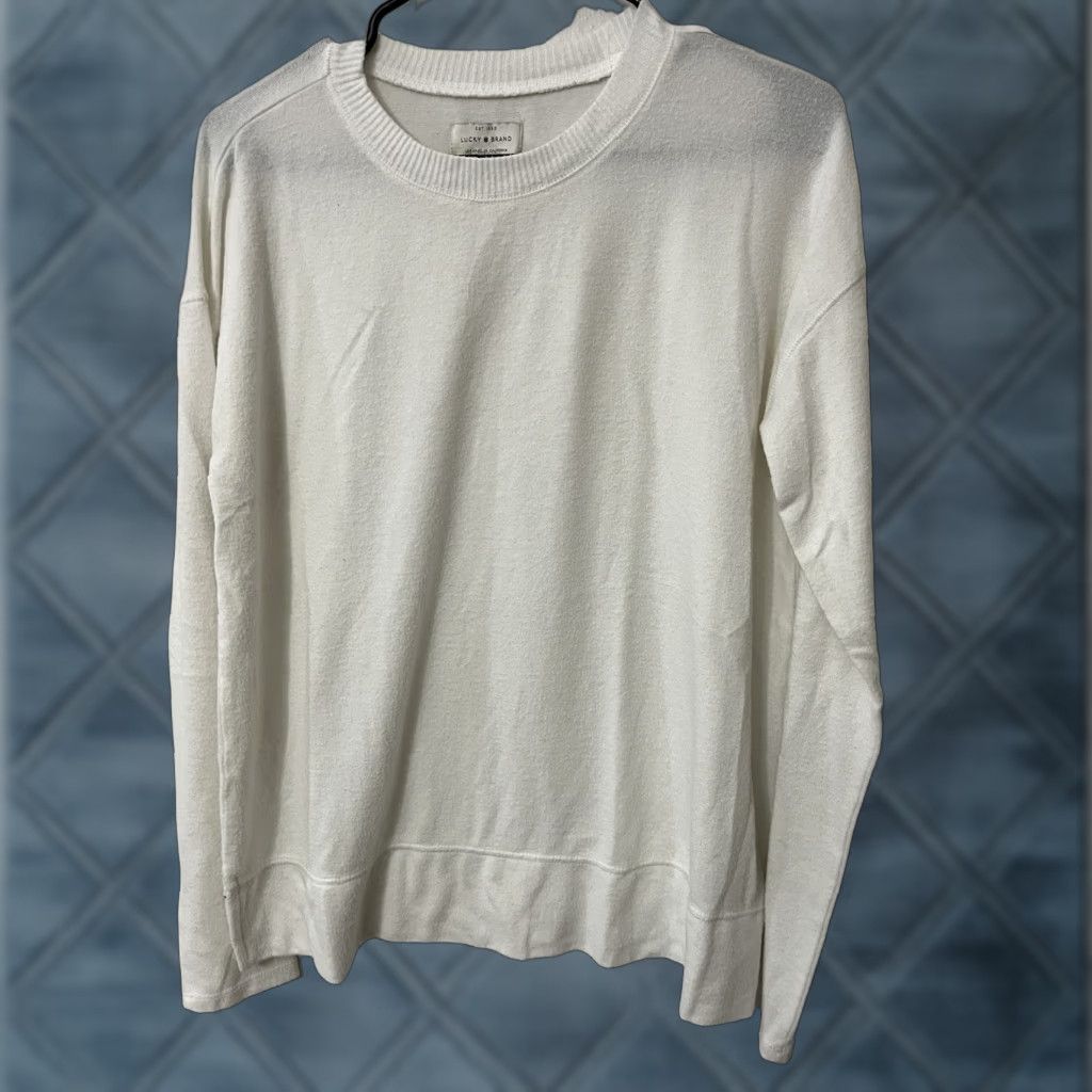 Lucky Brand Lucky Brand Women's Sweater Casual Long Sleeve Round Neck Small White Viscose Pullover Outdoor Size S / US 4 / IT 40 - 1 Thumbnail