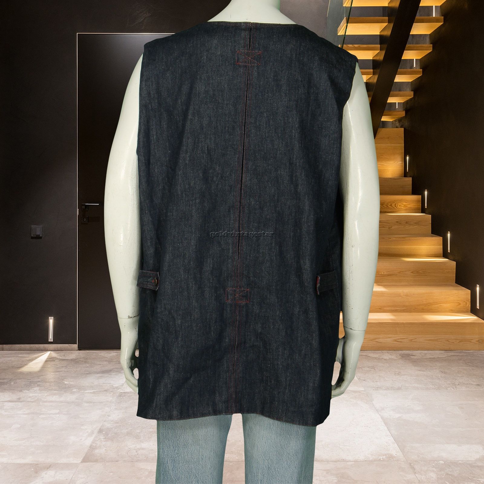 Other 80s Vintage Kevin Blue Mod Retro Denim Jean Western Vest XL Size US XL / EU 56 / 4 - 4 Thumbnail