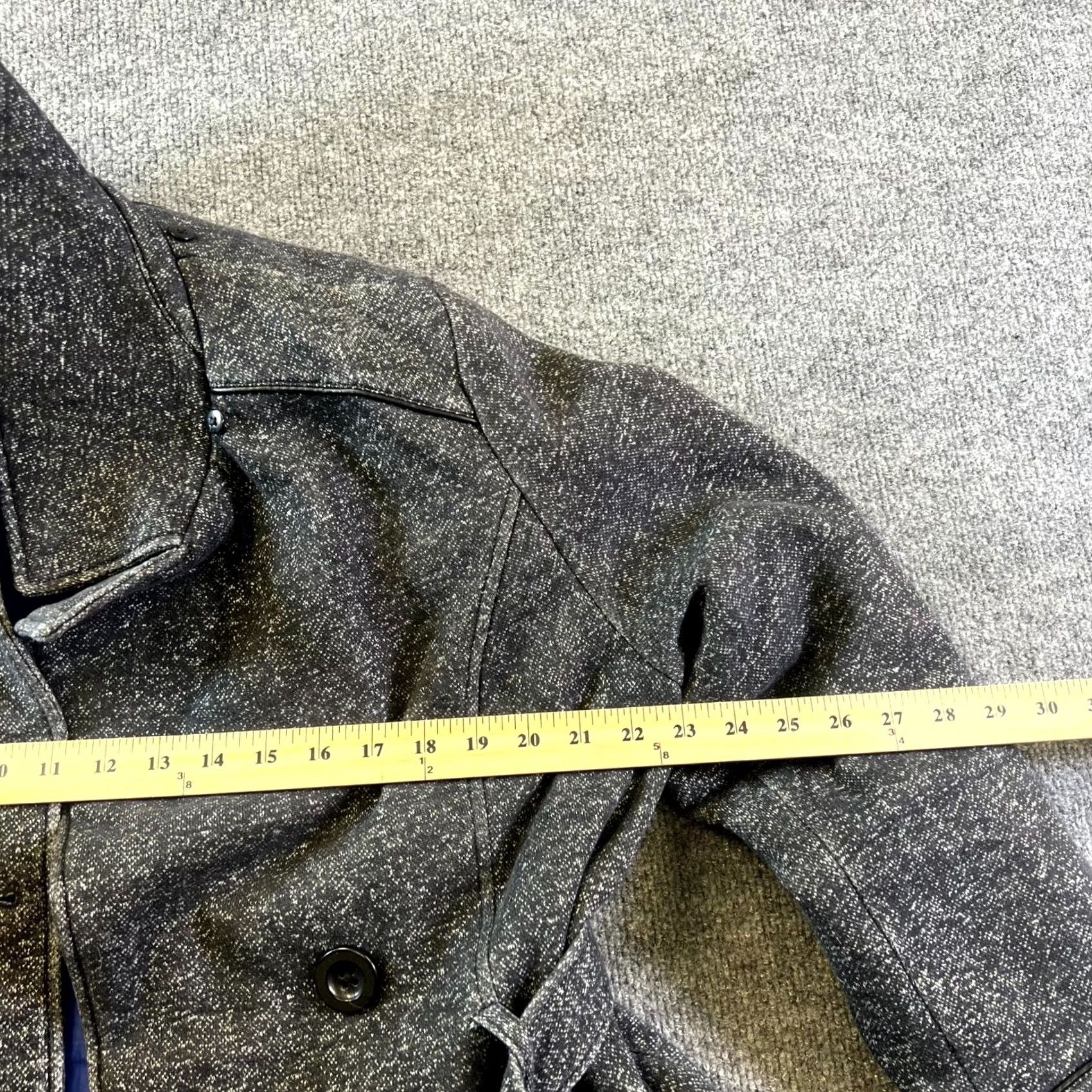 Vintage Intl D.e.t.a.i.L.S Coat Womens XL Black Pea Cotton Double Breasted Belted Preppy Size XL / US 12-14 / IT 48-50 - 2 Thumbnail