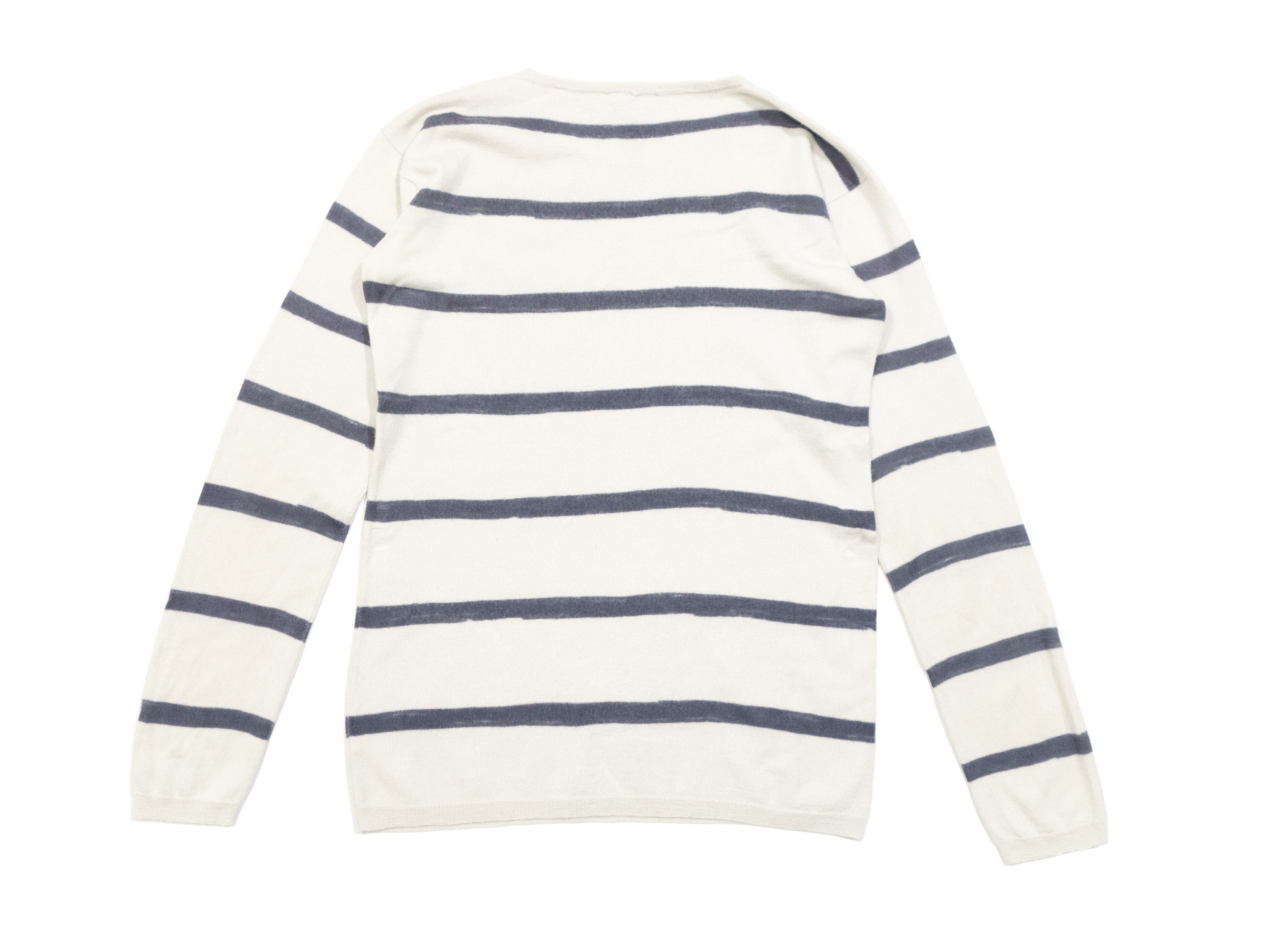 Jil Sander Striped Crewneck Wool Sweater Size XS / US 0-2 / IT 36-38 - 3 Thumbnail