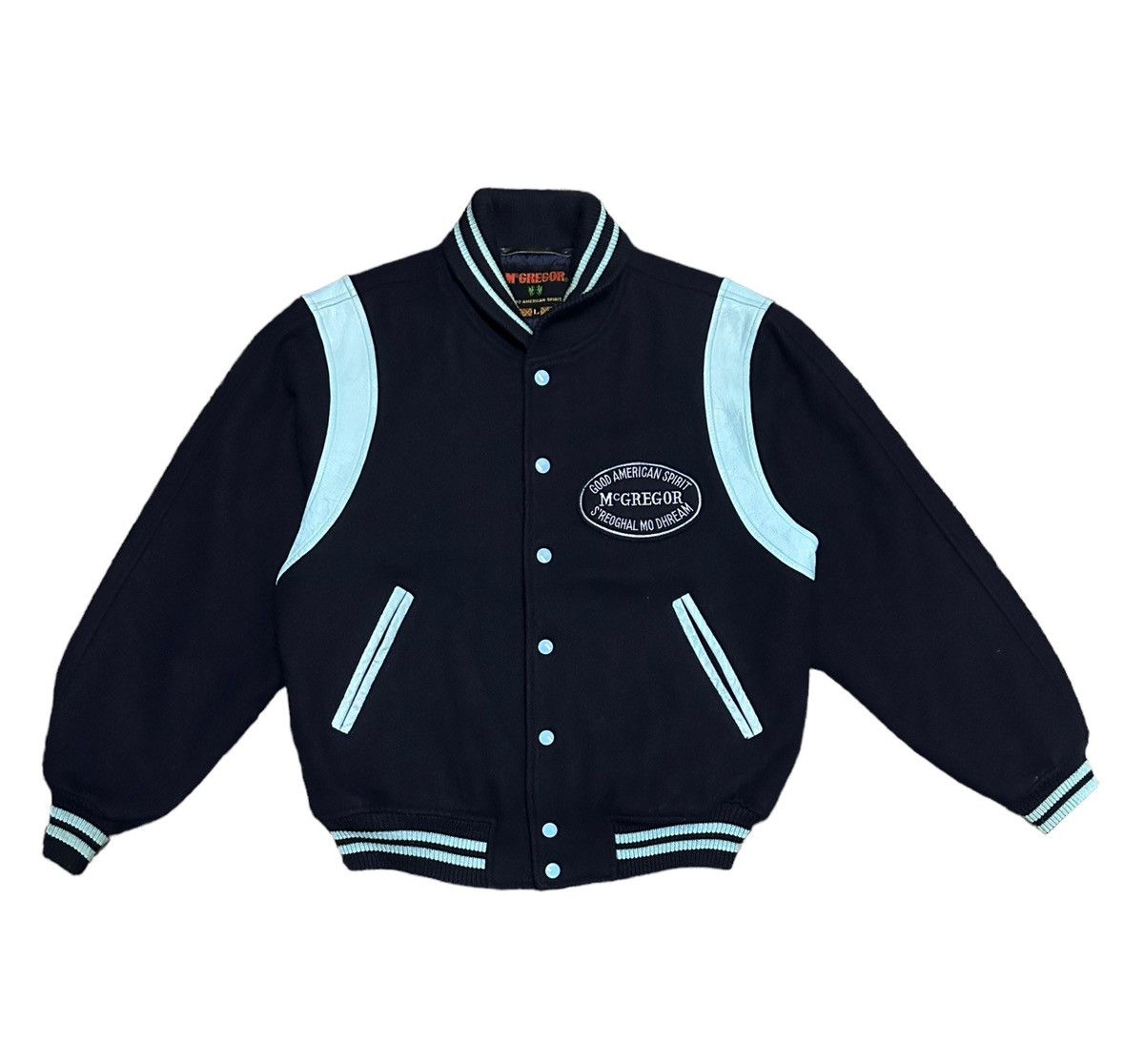 Japanese Brand Mcgregor wool leather varsity jacket Size US L / EU 52-54 / 3 - 1 Thumbnail