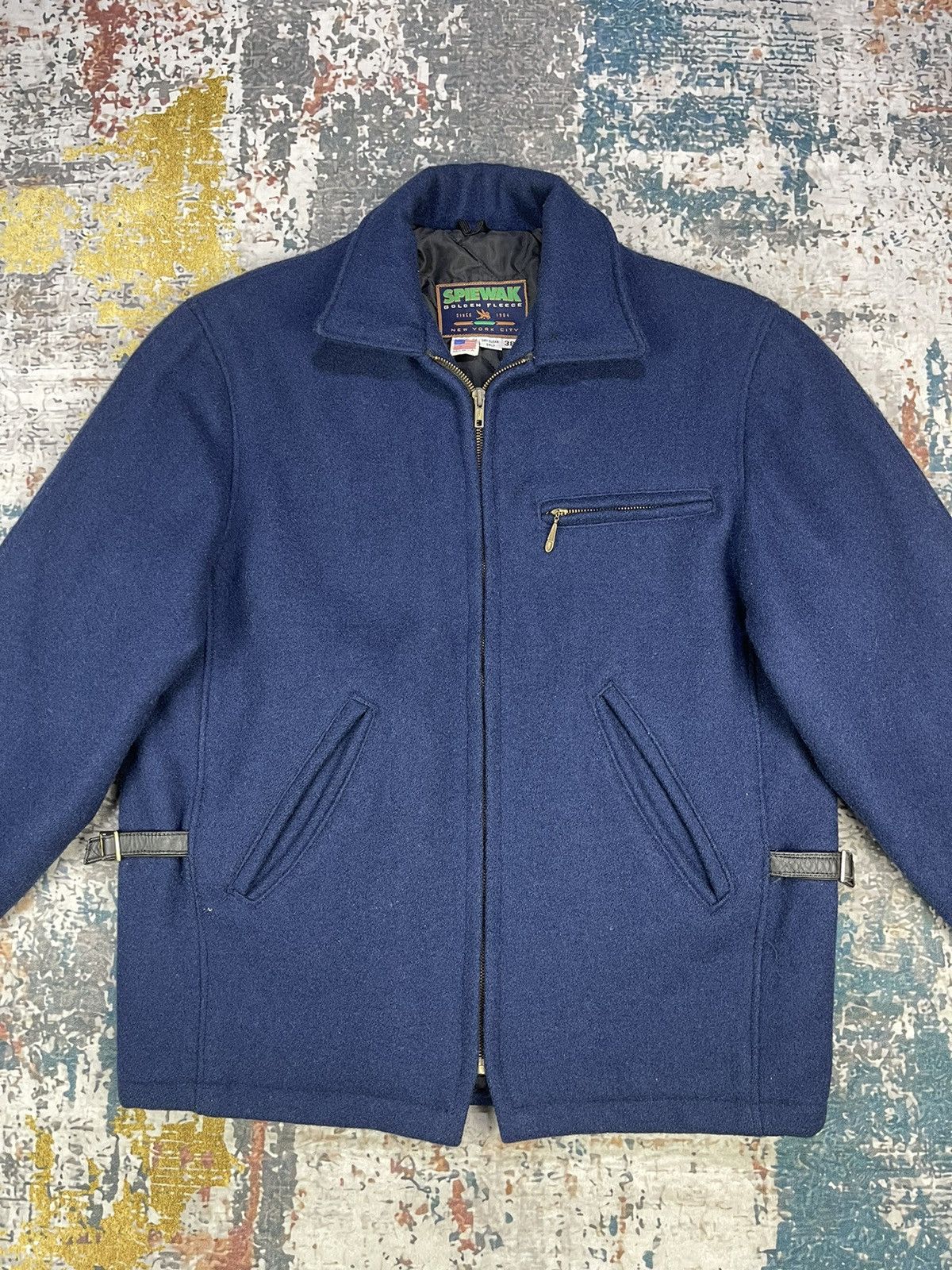 I. Spiewak And Sons Vintage Spiewak Golden Fleece Navy Wool Jackets Size US S / EU 44-46 / 1 - 3 Thumbnail