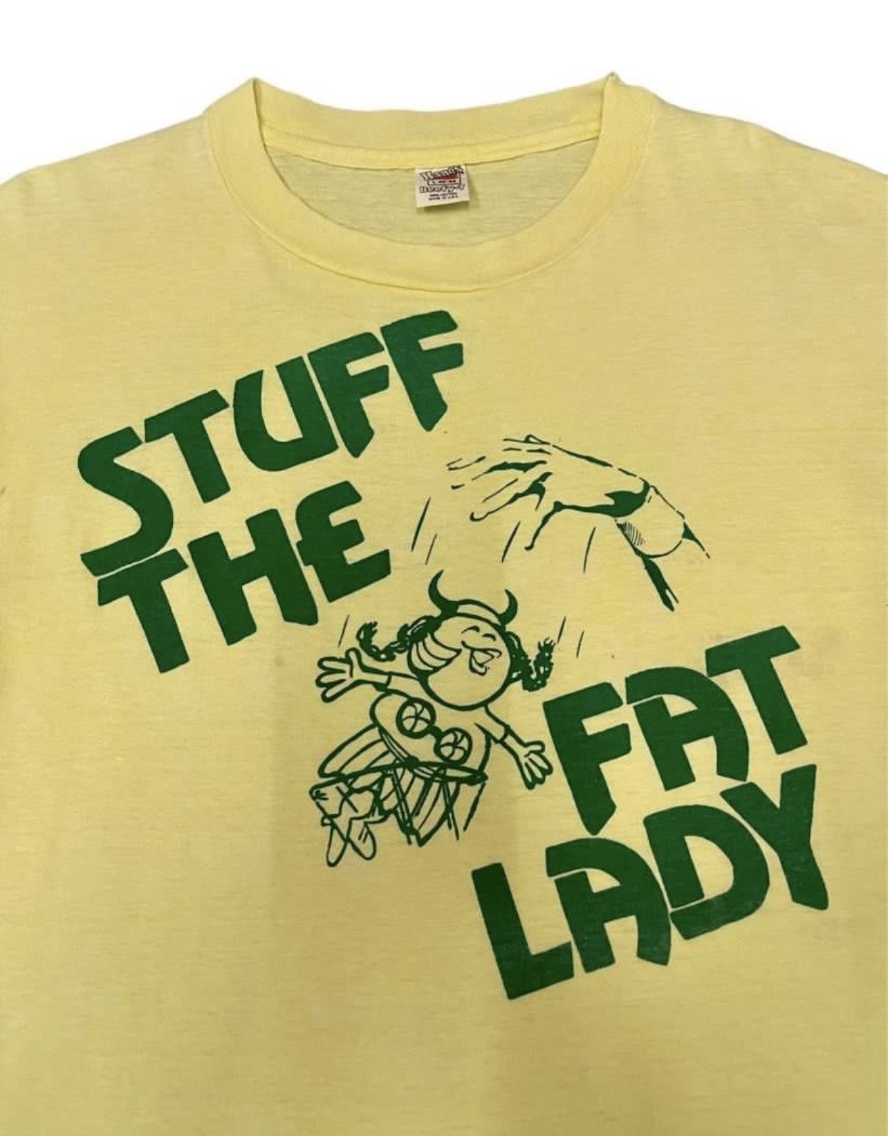 Vintage 80s Vintage Basketball Stuff The Fat Lady Tee Size US L / EU 52-54 / 3 - 3 Thumbnail
