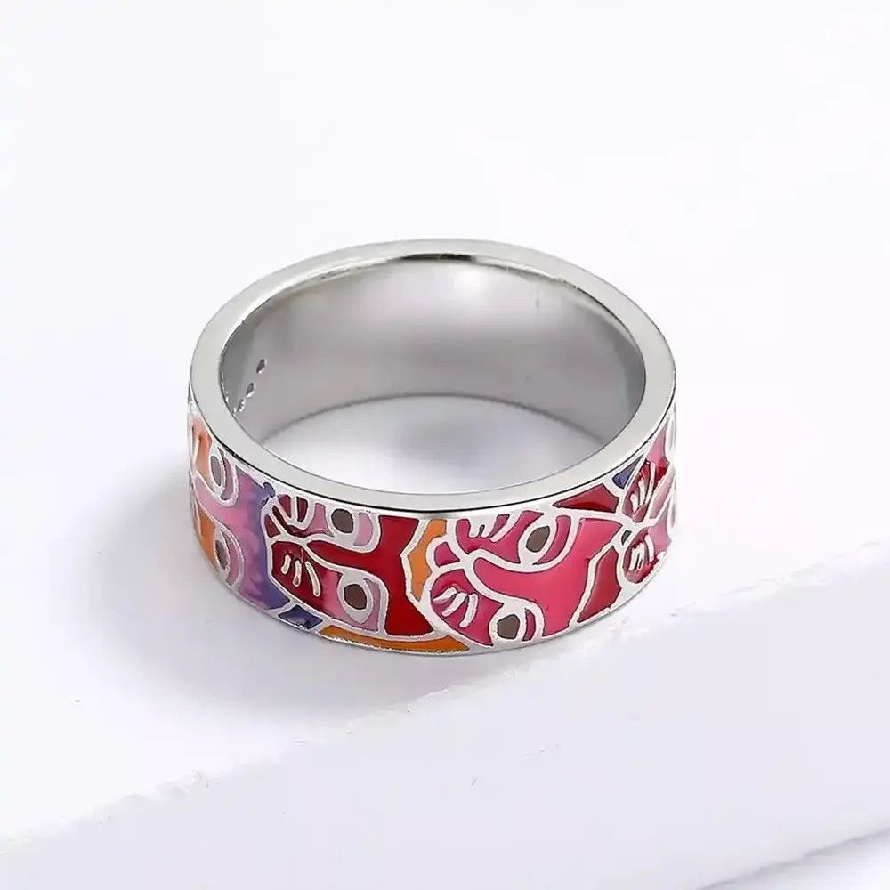 Jewelry Creative Handmade Enamel Craft Ring Size ONE SIZE - 5 Thumbnail