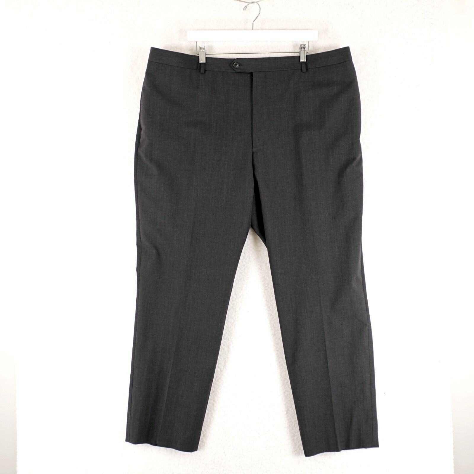 Pronto Uomo Pronto Uomo Gray Flat Front High Rise Lined Partially Dress Size 44R - 1 Thumbnail