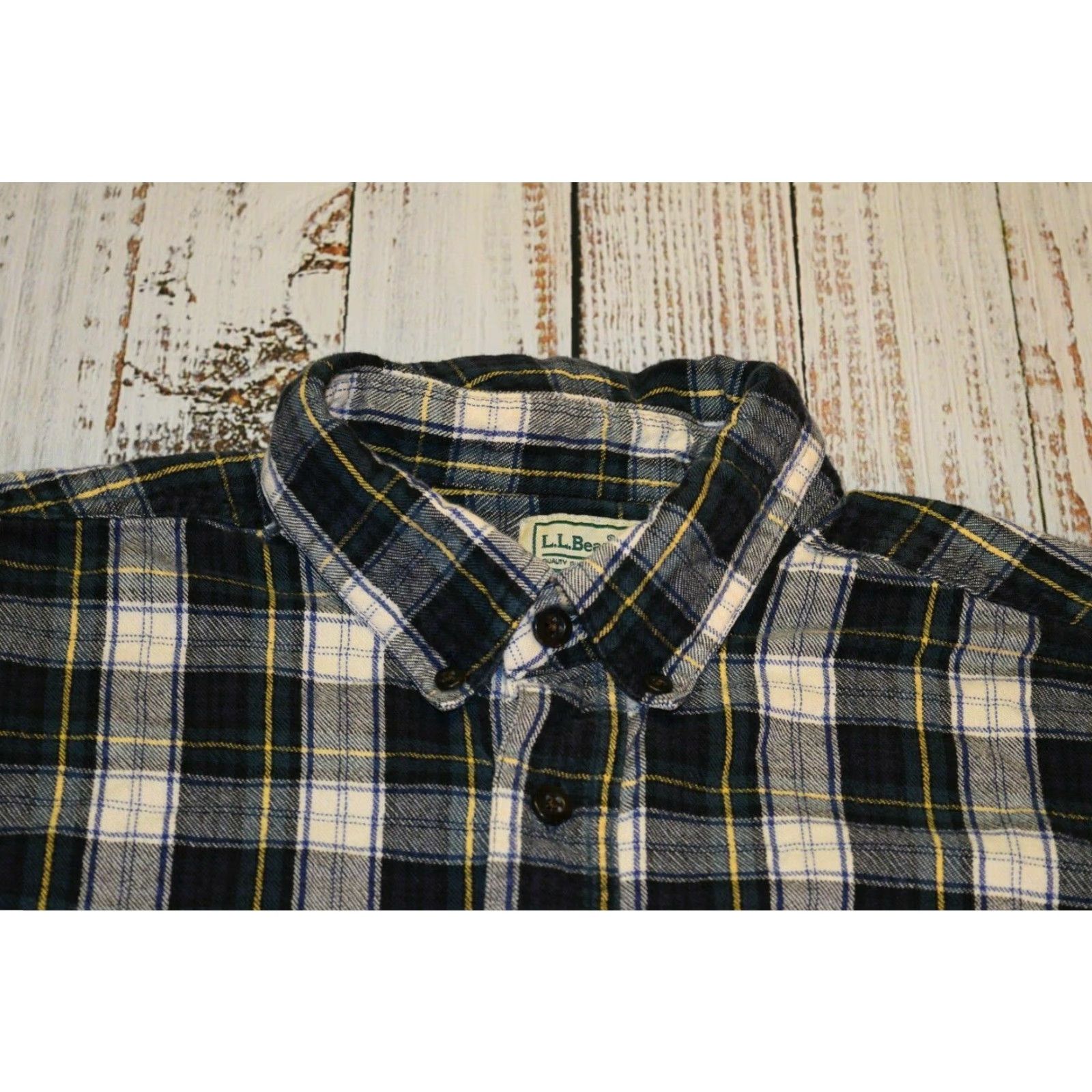 Vintage LL Bean Scotch Plaid Flannel Shirt Large Tall LT Green 100% Cotton Button-Up Shirt, Men, Vintage? No (adjust). Size US L / EU 52-54 / 3 - 4 Thumbnail