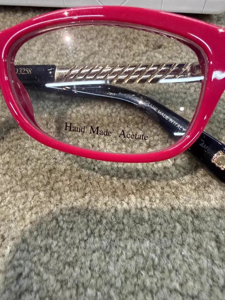 Dior Dior Red Frame Sunglasses with Gold Edges Size ONE SIZE - 3 Thumbnail