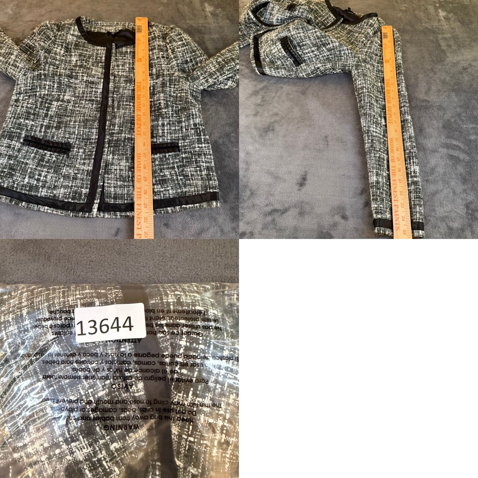 Vintage Maurices Black Trim Tweed Jacket Career Business Work Blazer Womens Medium Size M / US 6-8 / IT 42-44 - 8 Thumbnail