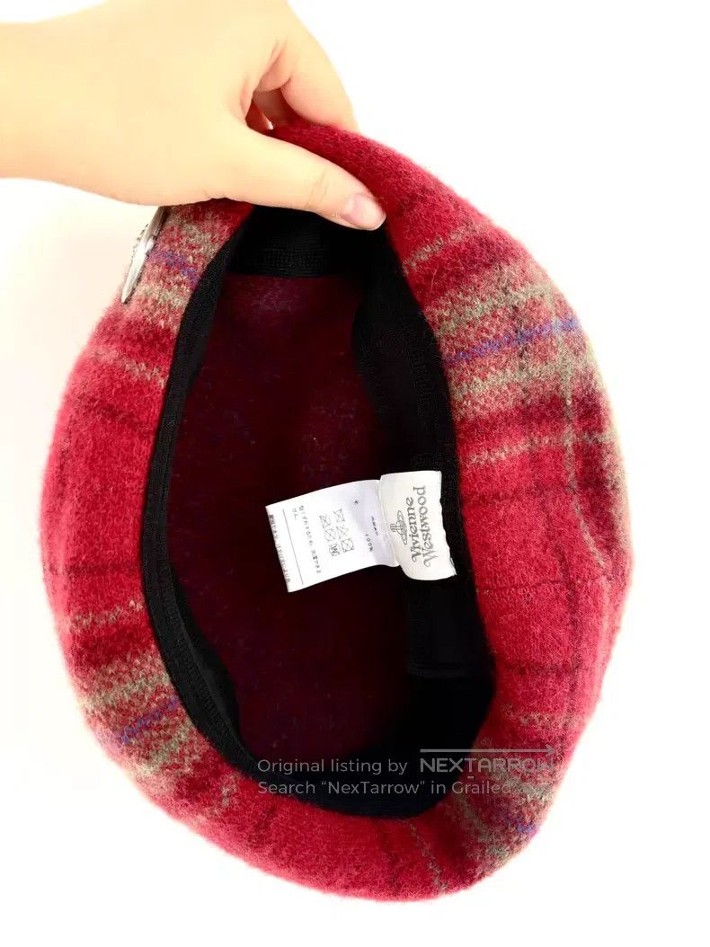 Vivienne Westwood Vivienne Westwood Second-hand red checkered Saturn beret Size ONE SIZE - 5 Thumbnail