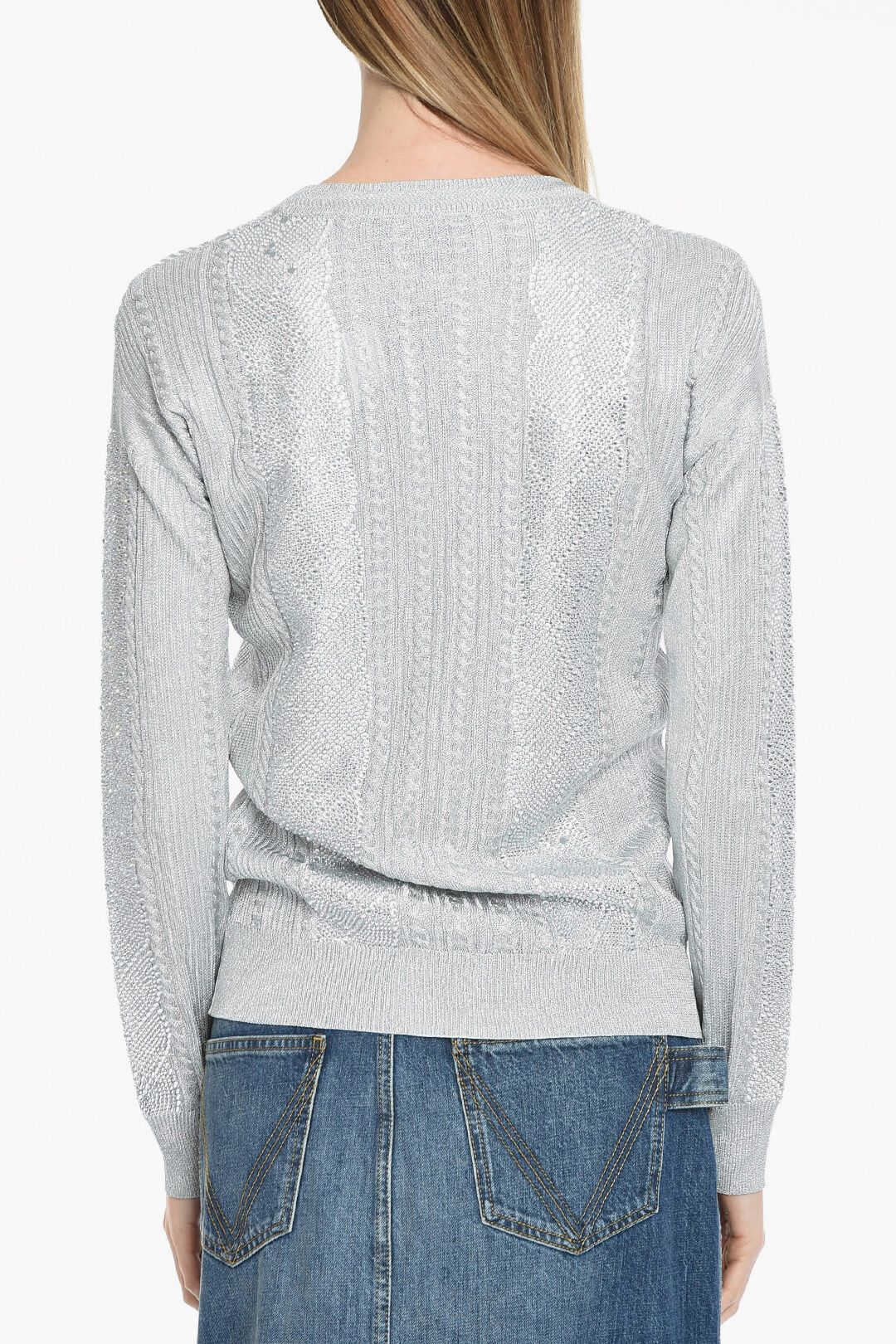 Philipp Plein og1mm0824 Pullover Round Neck Crystal in Grey Size S / US 4 / IT 40 - 2 Thumbnail