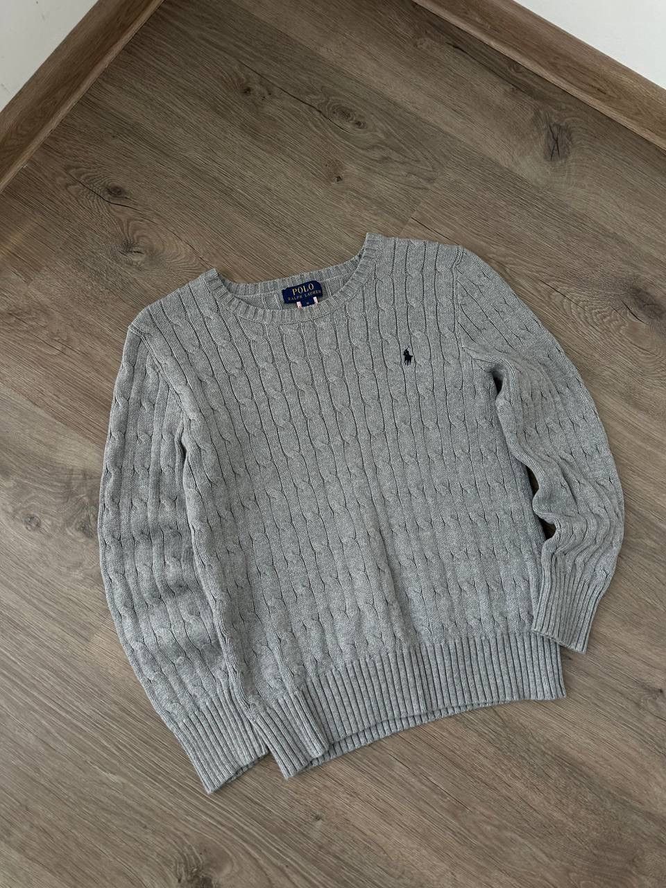 Polo Ralph Lauren × Vintage Vintage Polo Ralph Lauren Cable Knit Gray Sweater Size US S / EU 44-46 / 1 - 5 Thumbnail