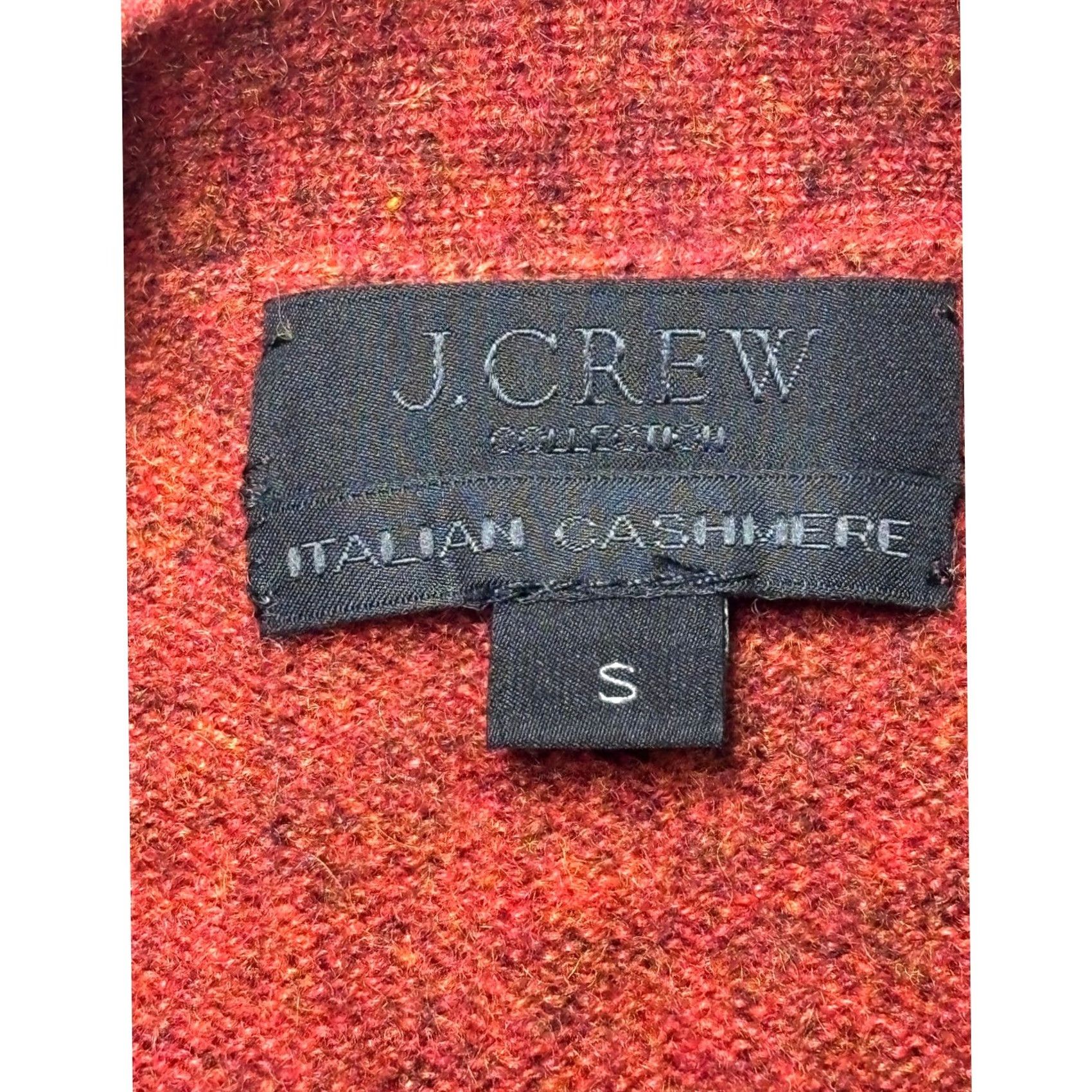 J.Crew VINTAGE J.Crew Collection Cardigan Sweater Womens S Cashmere Red Orange - Italian Knit, V-Neck, 6-Button Size S / US 4 / IT 40 - 3 Thumbnail