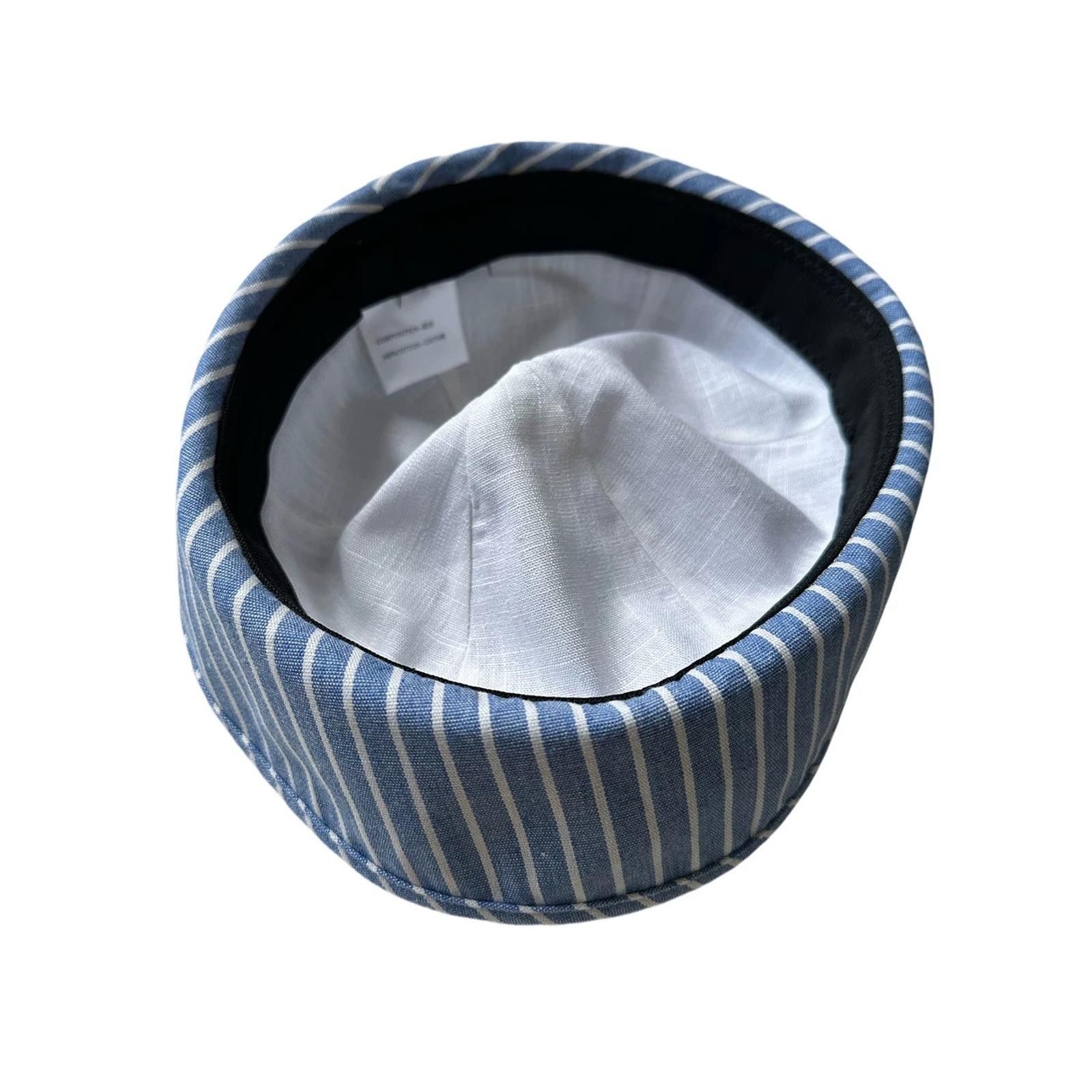 Japanese Brand Retro Blue White Beret Sailor Cap Y2K French Girl Aesthetic Size ONE SIZE - 8 Thumbnail