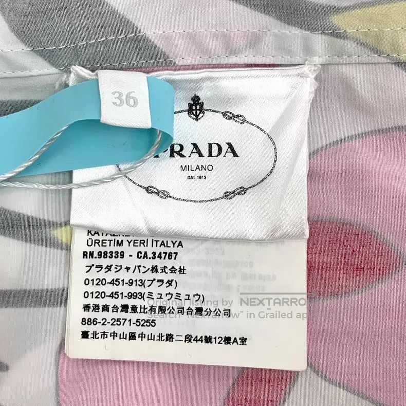 Prada Prada Color-blocked floral print cotton lapel single-breas Size XXS / US 00 / IT 34 - 7 Thumbnail