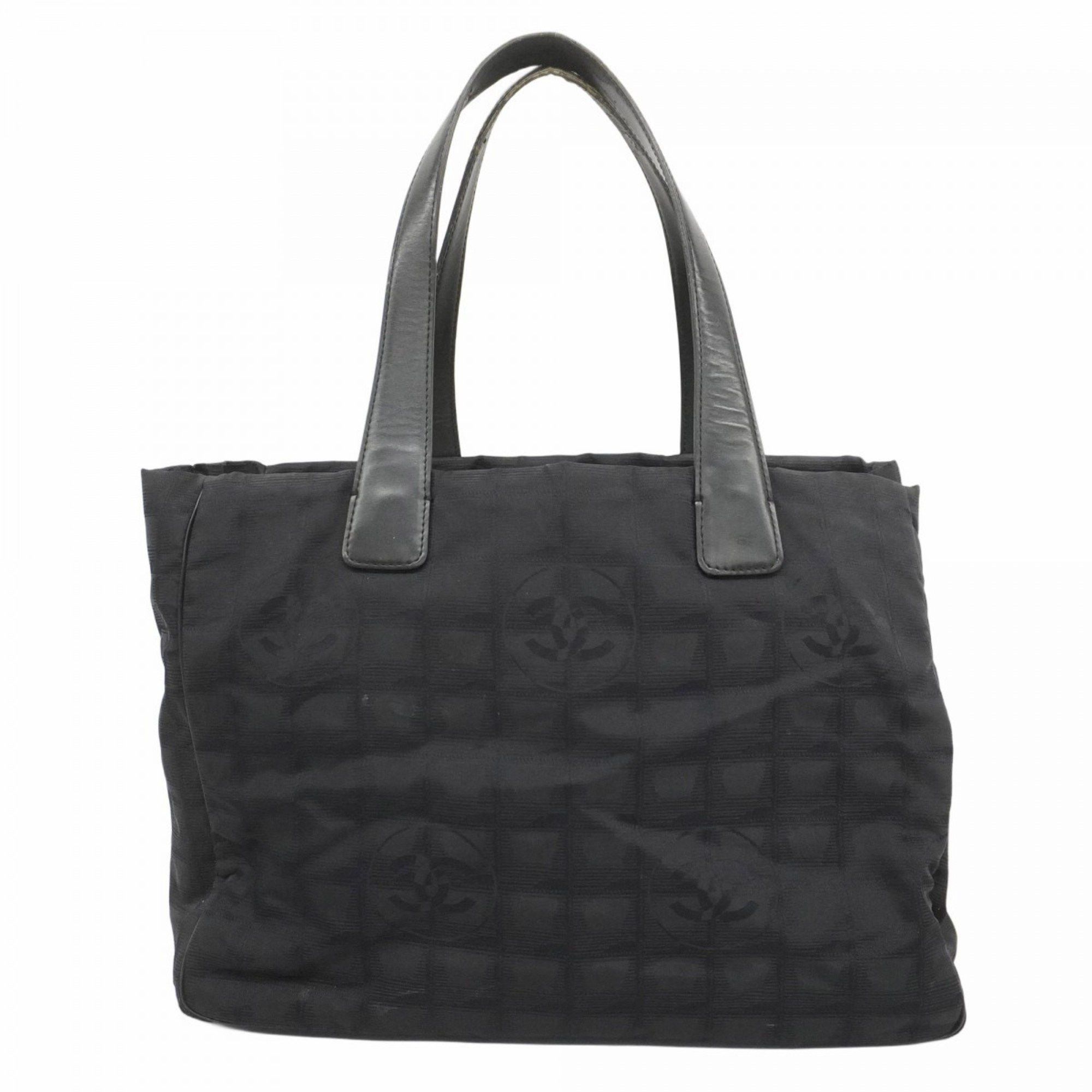 Chanel Tote Bag New Travel Nylon Black Women's