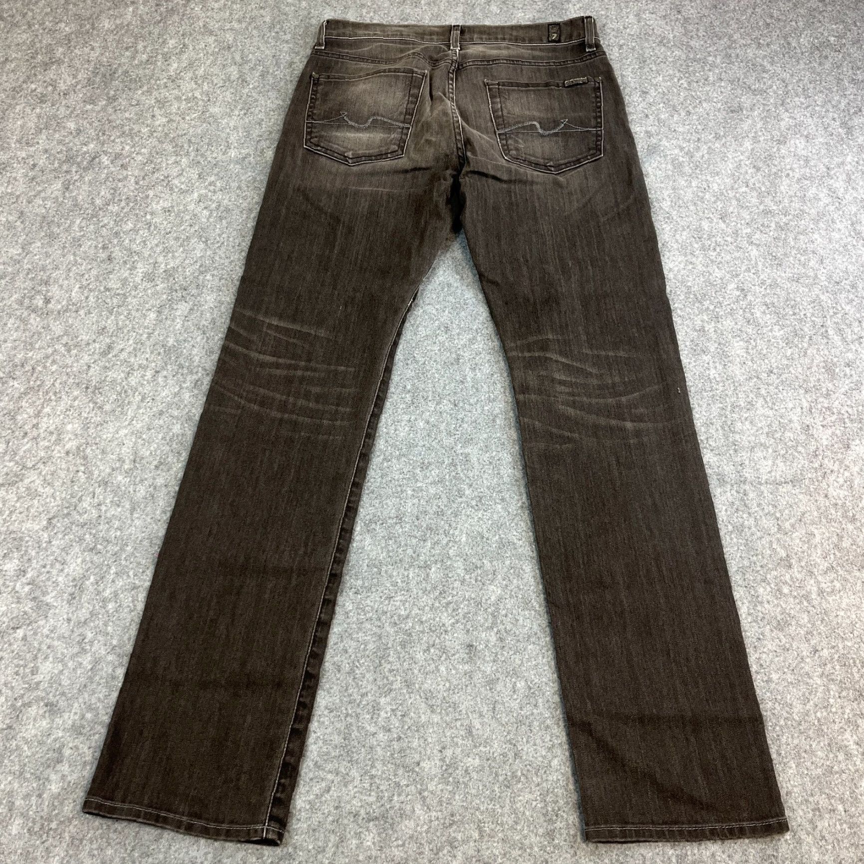7 For All Mankind 7 For All Mankind Mens Jeans Slim Tapered 31 Dark Wash Grey Stretch Slimmy Denim Regular Jeans Mens (31) Size US 31 - 2 Thumbnail