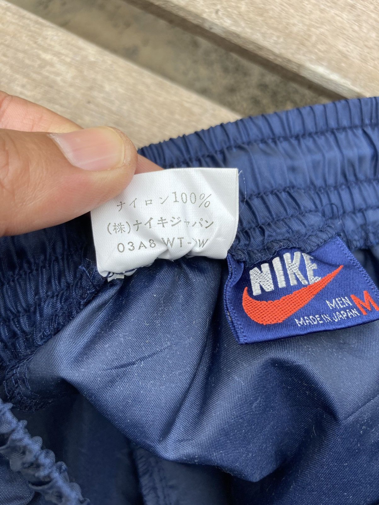 Nike × Vintage Vintage 90s Nike Nylon Dark Blue Track Pants Size US 32 / EU 48 - 11 Thumbnail