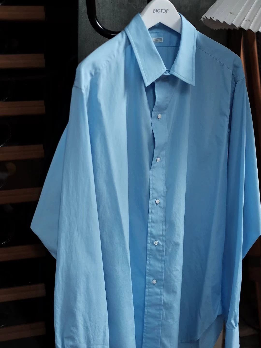 A.PRESSE a.presse Regular Collar Sky Blue Shirt Size 2 Size US M / EU 48-50 / 2 - 1 Thumbnail