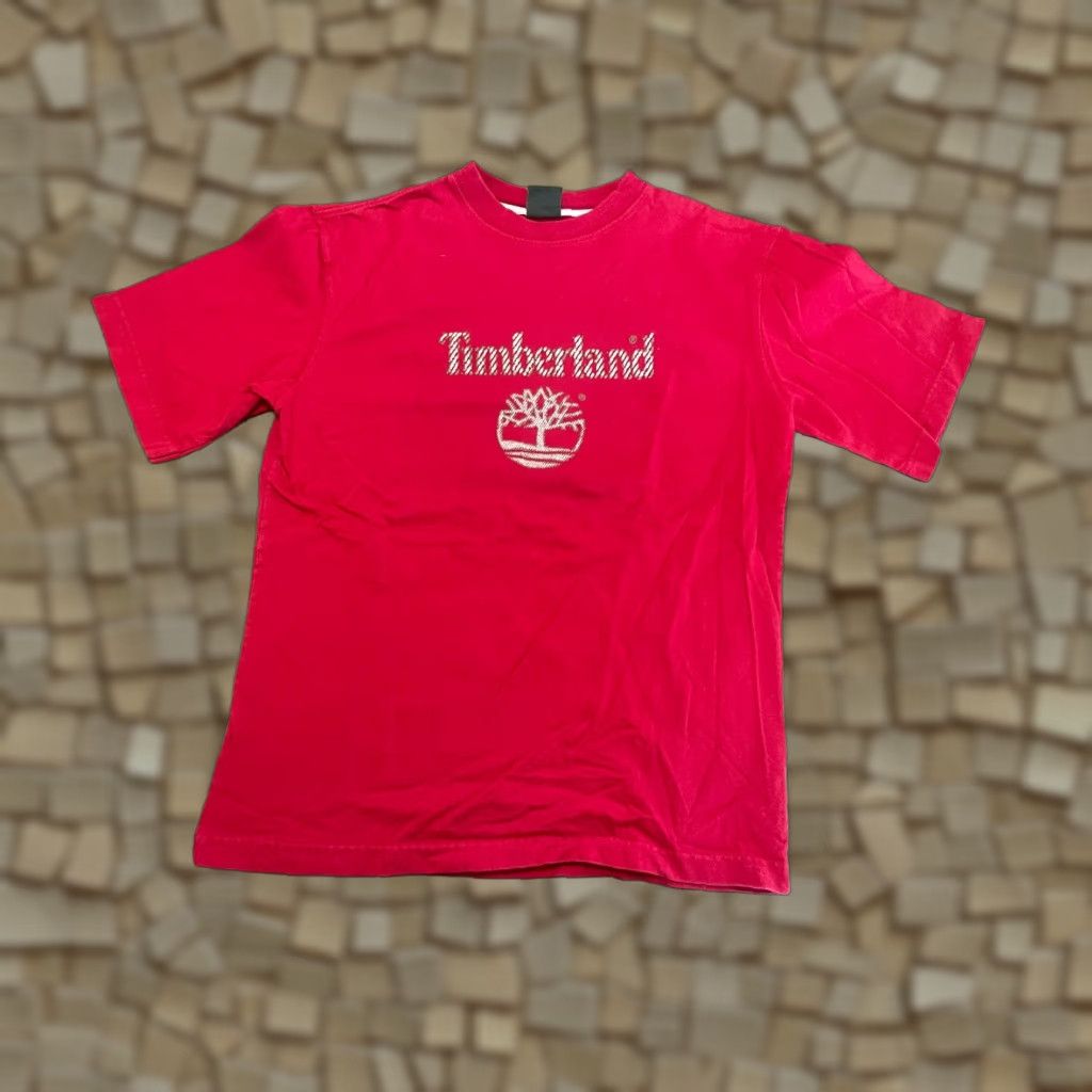 Timberland Timberland Shirt, Women's Size Large, Red, Short Sleeve, Casual, Regular Fit, T-Shirt, Women, Red, Timberland, 2010s? Size L / US 10 / IT 46 - 1 Thumbnail