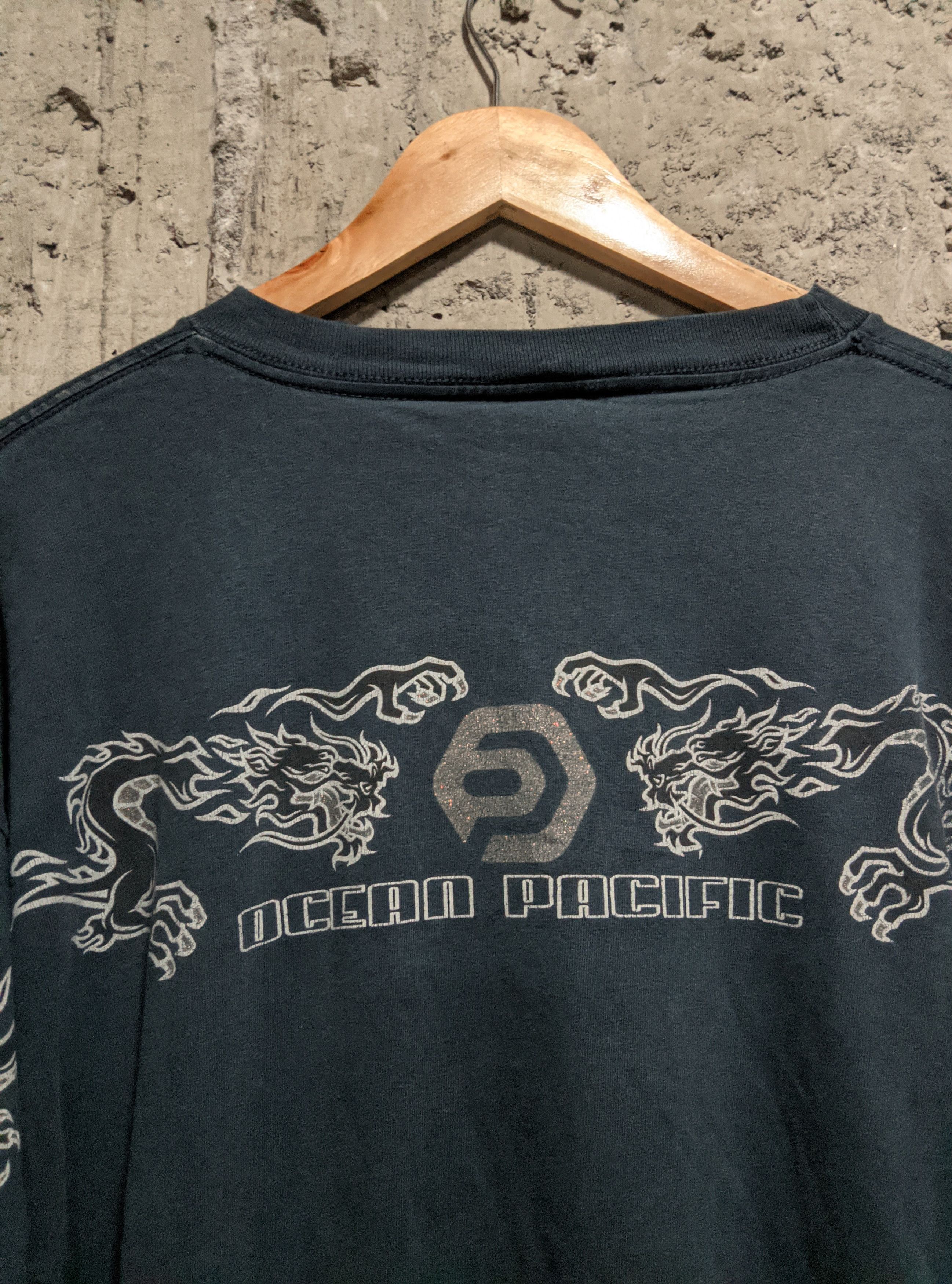 Vintage Vintage 90s océan pacífic dragón y2k flames t shirt Size US XL / EU 56 / 4 - 3 Thumbnail