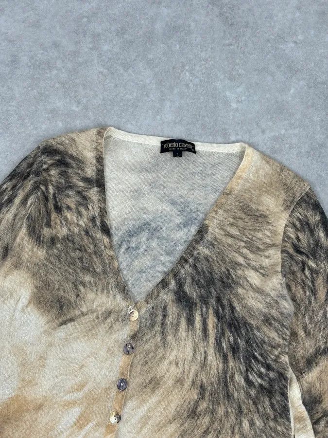 Roberto Cavalli FW1999 Roberto Cavalli Beige Cashmere Fur Effect Cardigan Size S / US 4 / IT 40 - 5 Thumbnail