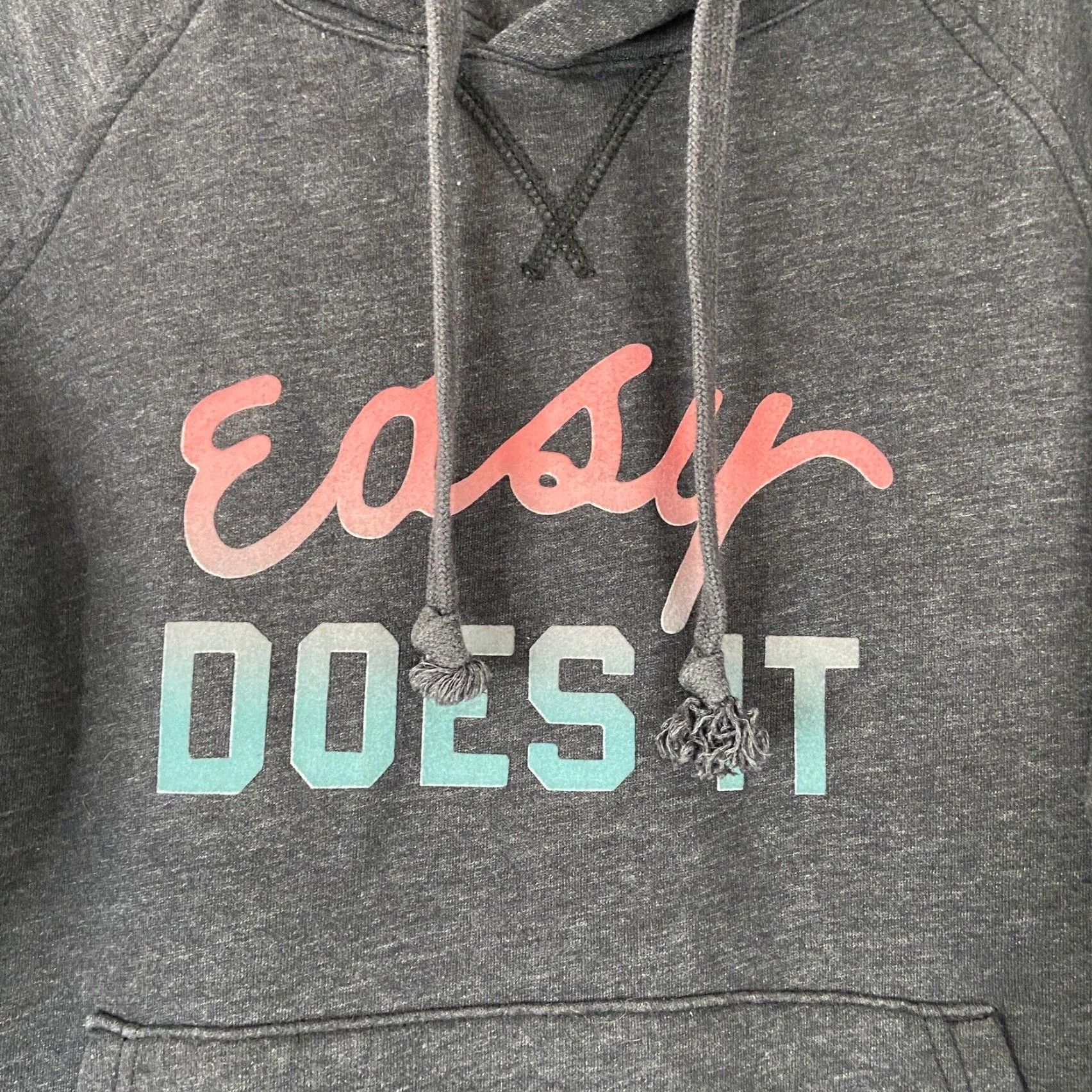 Old Navy Old Navy Hoodie Women Size L Gray Easy Does It Pullover Activewear Blue Logo Size L / US 10 / IT 46 - 4 Thumbnail