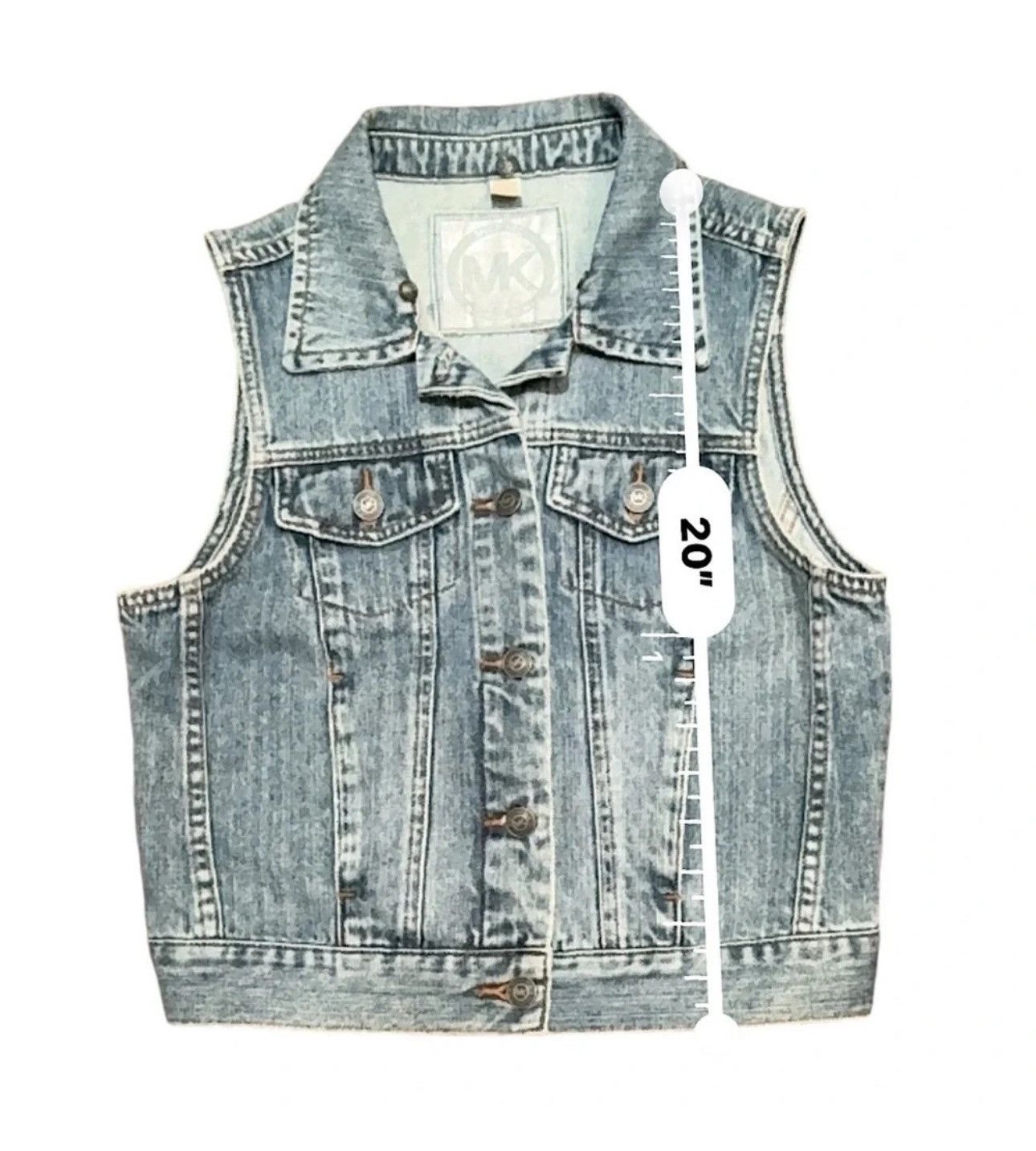 Michael Kors Michael Michael Kors Blue Denim Vest SZ S Iconic Logo Size S / US 4 / IT 40 - 3 Thumbnail