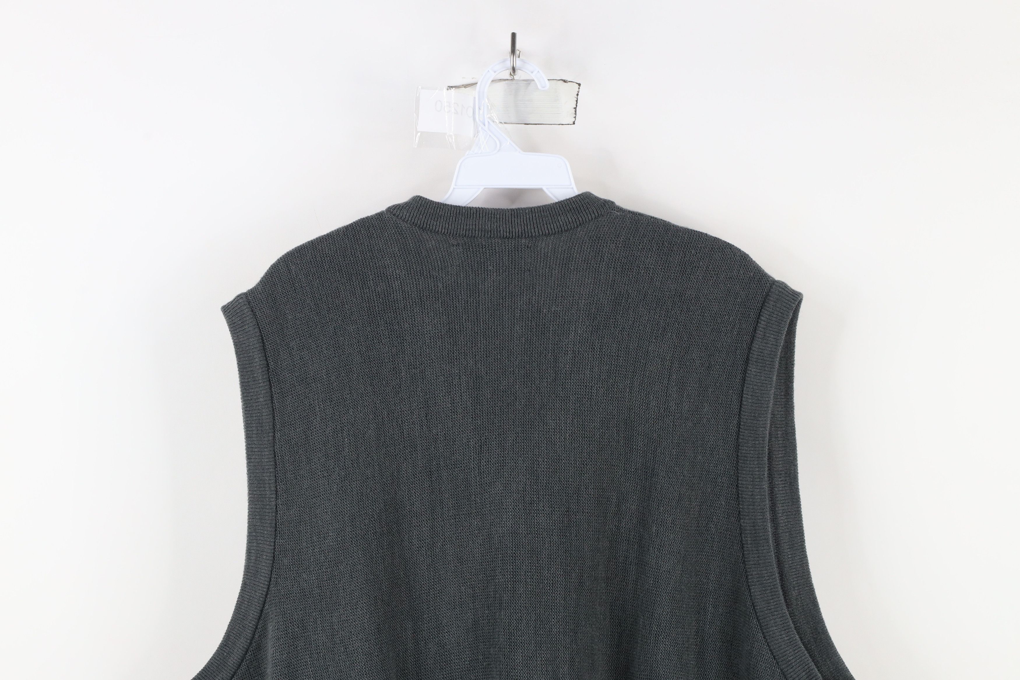 Izod × Vintage Vintage 90s Izod Knit V-Neck Sweater Vest Gray USA Acrylic Size US XL / EU 56 / 4 - 9 Thumbnail