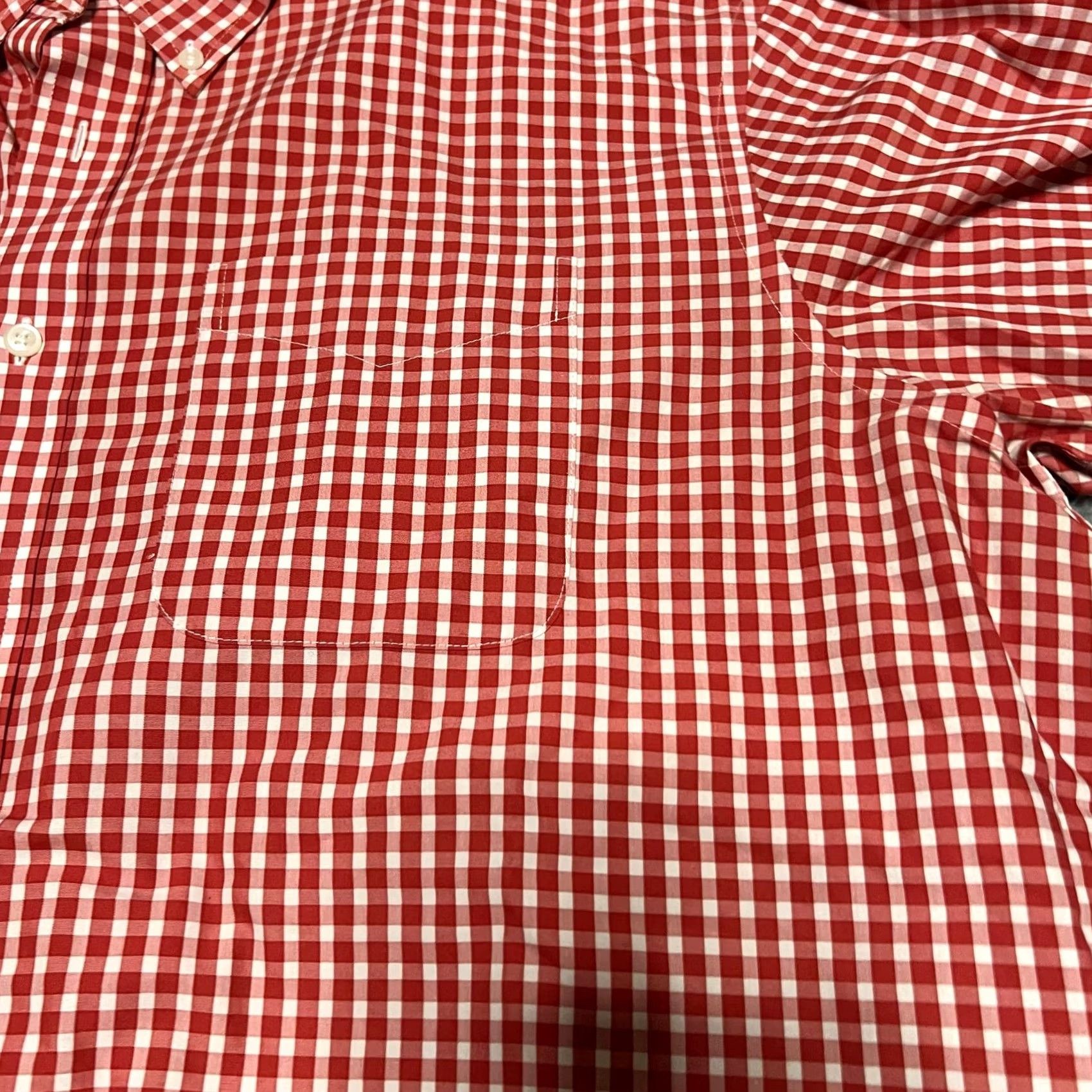 Vintage LL Bean Shirt Mens XL Tall Check Plaid Short Sleeve Button Red Mens Big & Tall XLT Shirt Red Size US XL / EU 56 / 4 - 2 Thumbnail