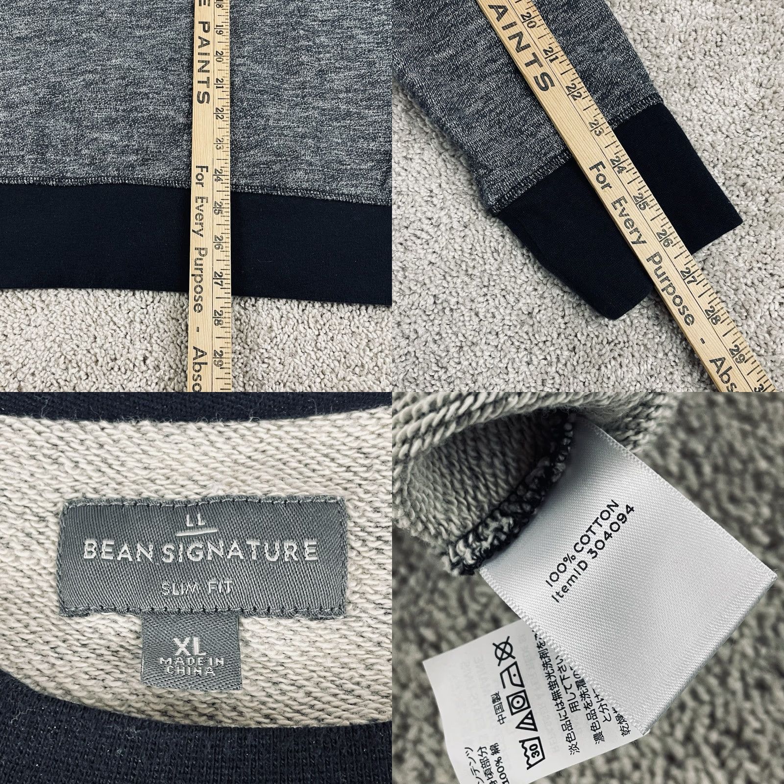Vintage L.L. Bean Signature Sweatshirt Men’s XL Slim Fit Rugged Crewneck Lined Gorp S37 Gray Cotton Fleece Pullover Size US XL / EU 56 / 4 - 8 Thumbnail