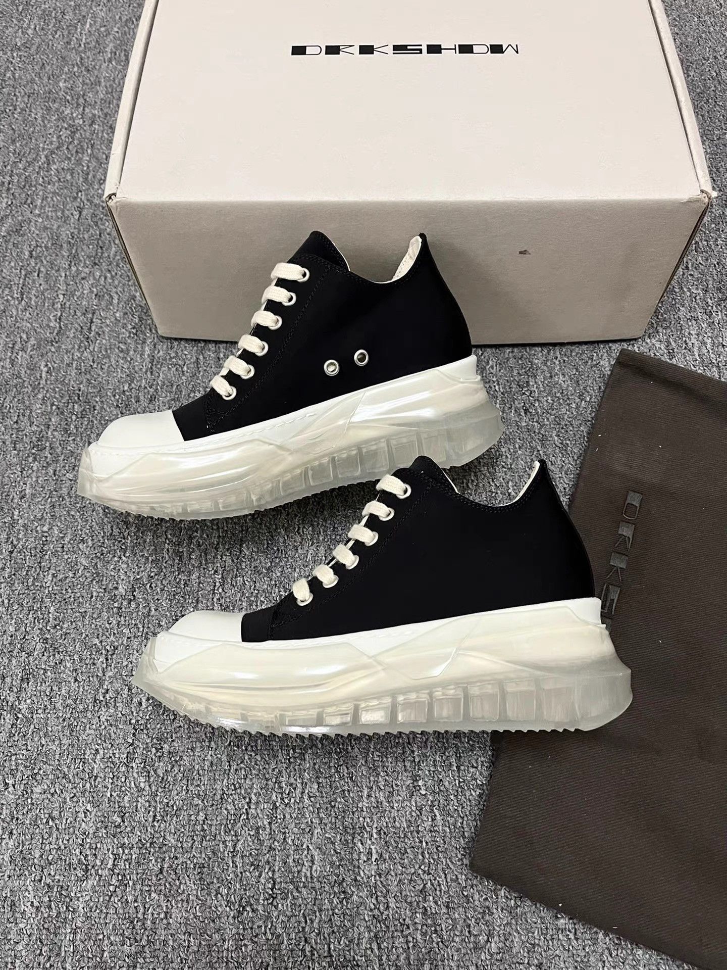 Rick Owens Rick Owens Women's Black & White Satin Tank Sole Ramones K34 Size US 6.5 / IT 36.5 - 1 Thumbnail