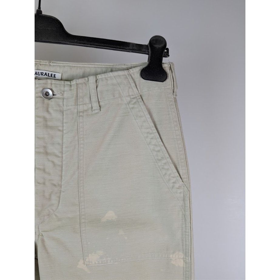 Auralee o1rshd1 Washed Baggy Satin Bleached Baker Pant in Dust Ivory Size US 36 / EU 52 - 5 Thumbnail