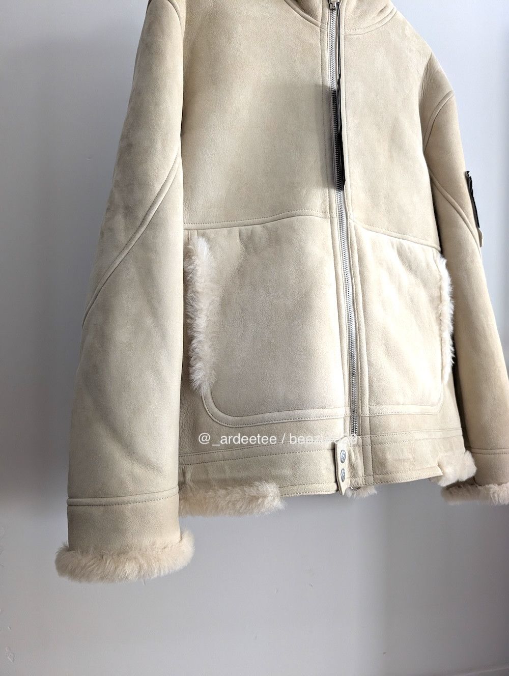 Stone Island $6K FULL SHEARLING SUEDE SHEEPSKIN LEATHER HOODED JACKET Size US L / EU 52-54 / 3 - 6 Thumbnail