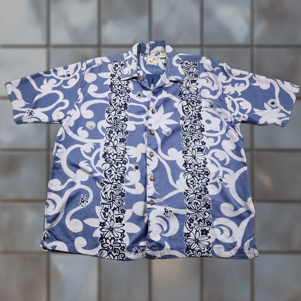 Slowear VINTAGE Colo Wear Hawaiian Shirt Mens Large Blue Aloha Camp Button Up Rayon Blend Shirt Size US L / EU 52-54 / 3 - 1 Thumbnail
