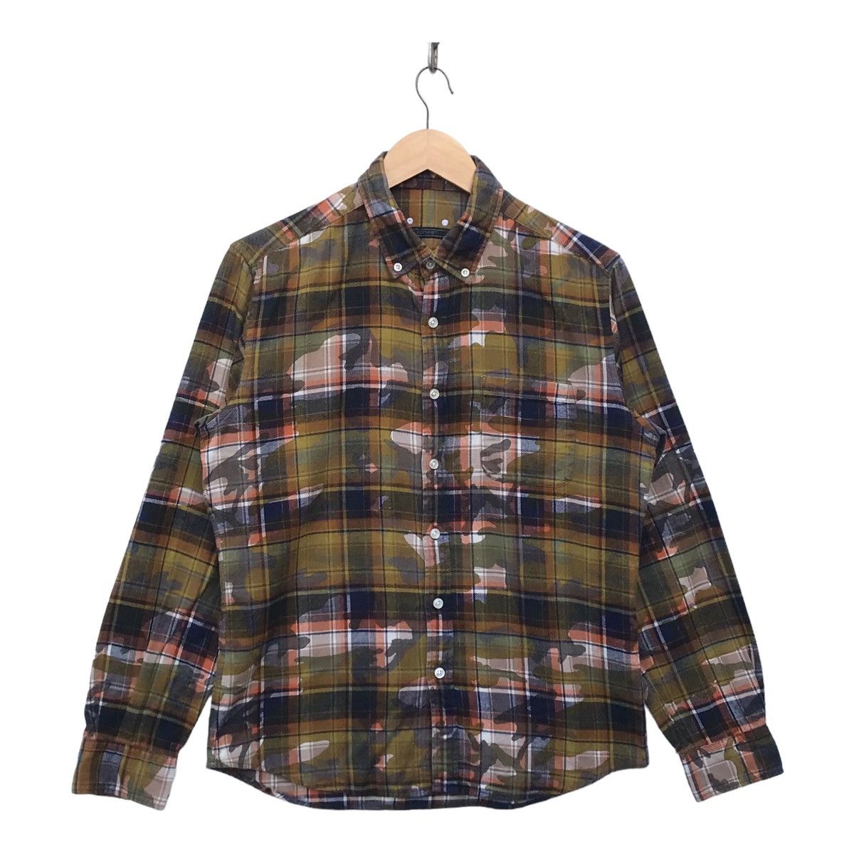 image of Sophnet Longsleeve Camo Style Streetwear Button Ups Shirt, Men's (Size Medium)