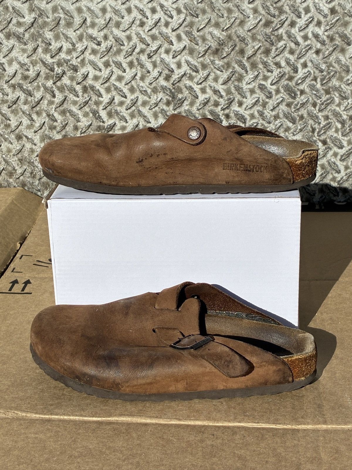 Birkenstock BIRKENSTOCK Boston Brown Leather Clogs Slip on Sandals EU 39 Size US 8 / IT 38 - 2 Thumbnail