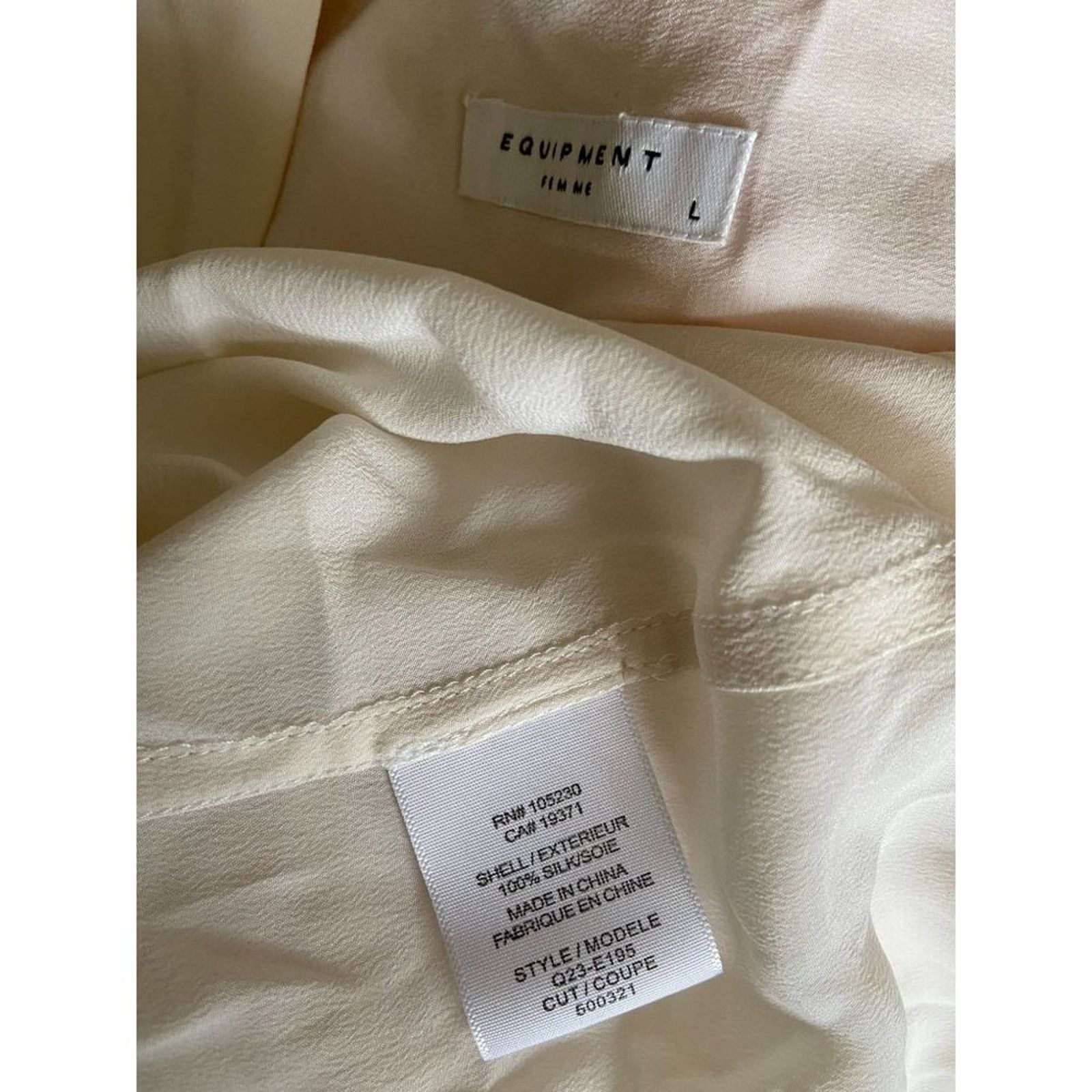 Equipment Equipment 100% Silk Ivory Ladies Large Size L / US 10 / IT 46 - 5 Thumbnail
