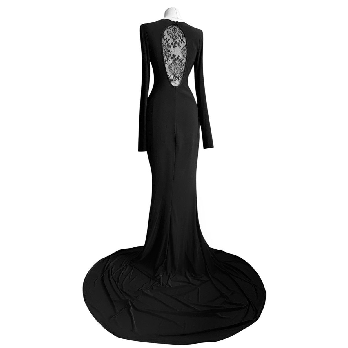 Vintage Dramatic long dress with long sleeves and lace back Size S / US 4 / IT 40 - 2 Thumbnail