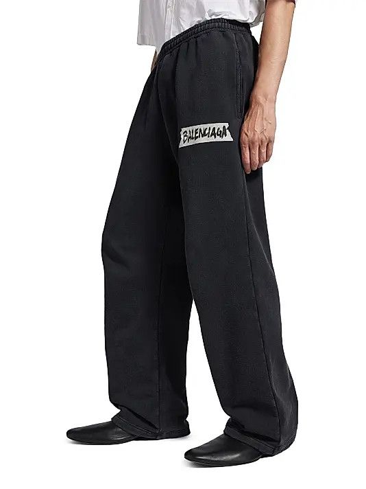 Balenciaga os11x0326 Masking Tape Baggy Pants in Faded Black Size US 30 / EU 46 - 5 Thumbnail