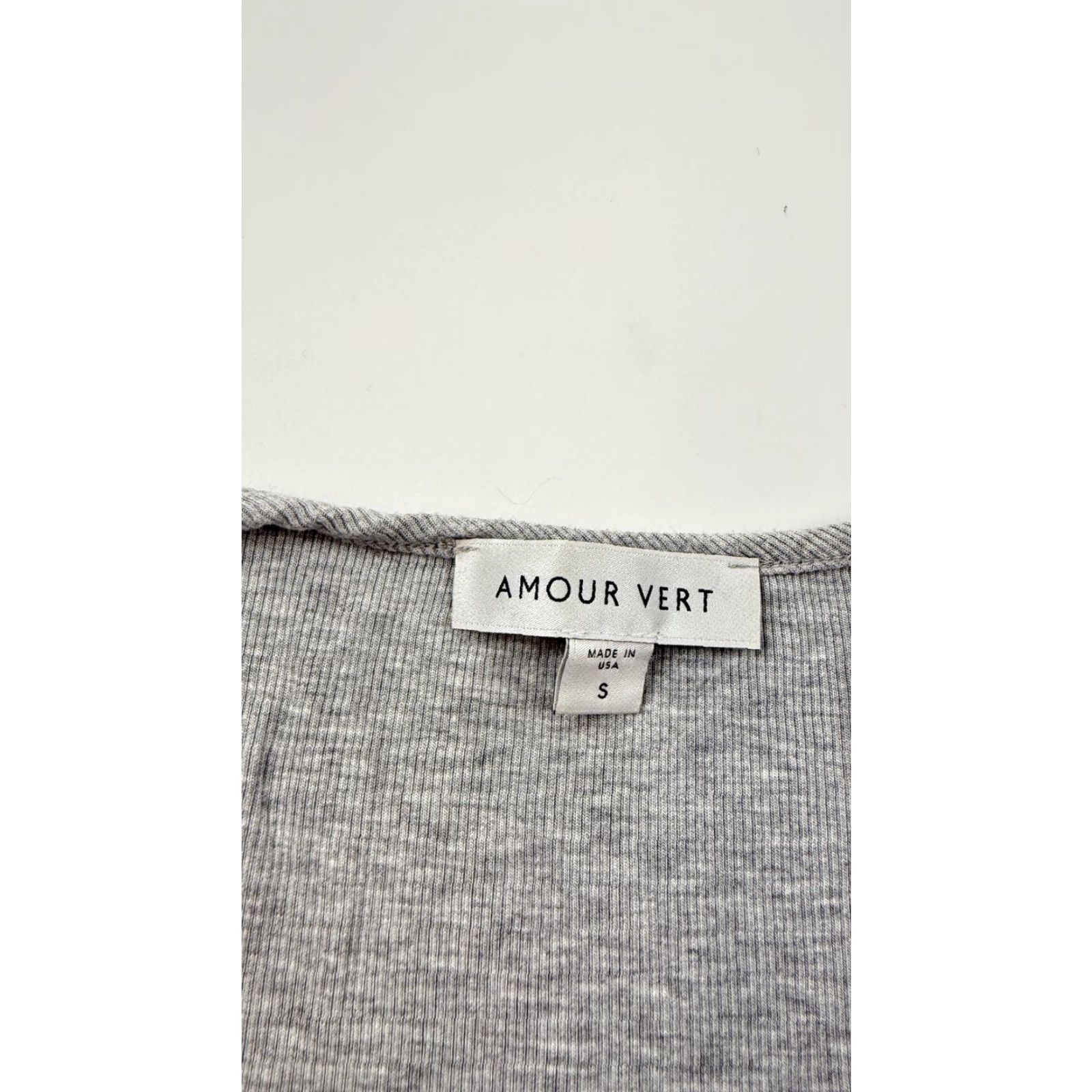 Vintage Amour Vert Shirt Womens Small Gray Ribbed Modal Long Sleeve Scoop Neck Top Size S / US 4 / IT 40 - 5 Thumbnail