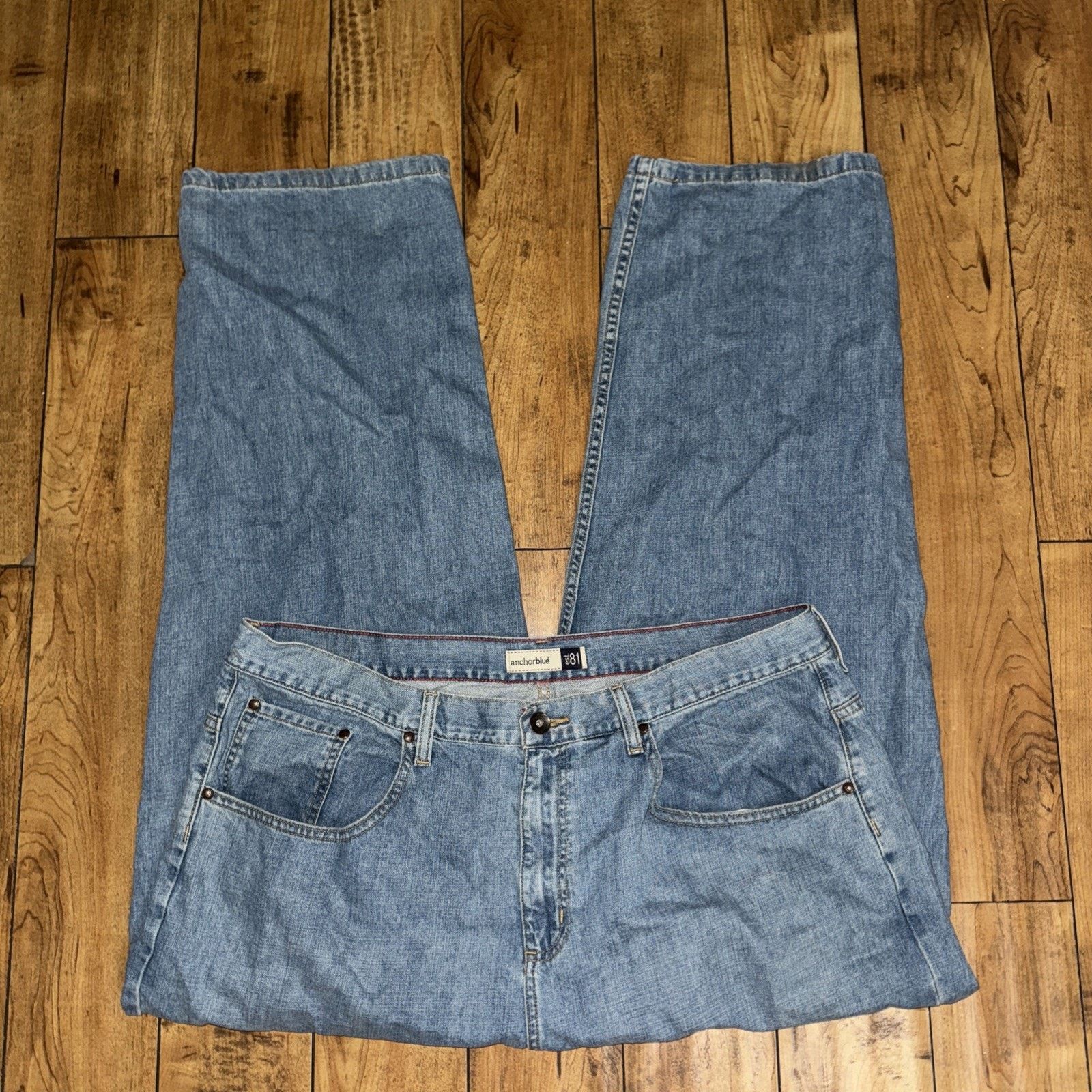 Anchor Blue × Vintage Vintage Anchor Blue Denim Jeans 42x33 Blue Baggy Skater Y2K Size US 42 / EU 58 - 3 Thumbnail