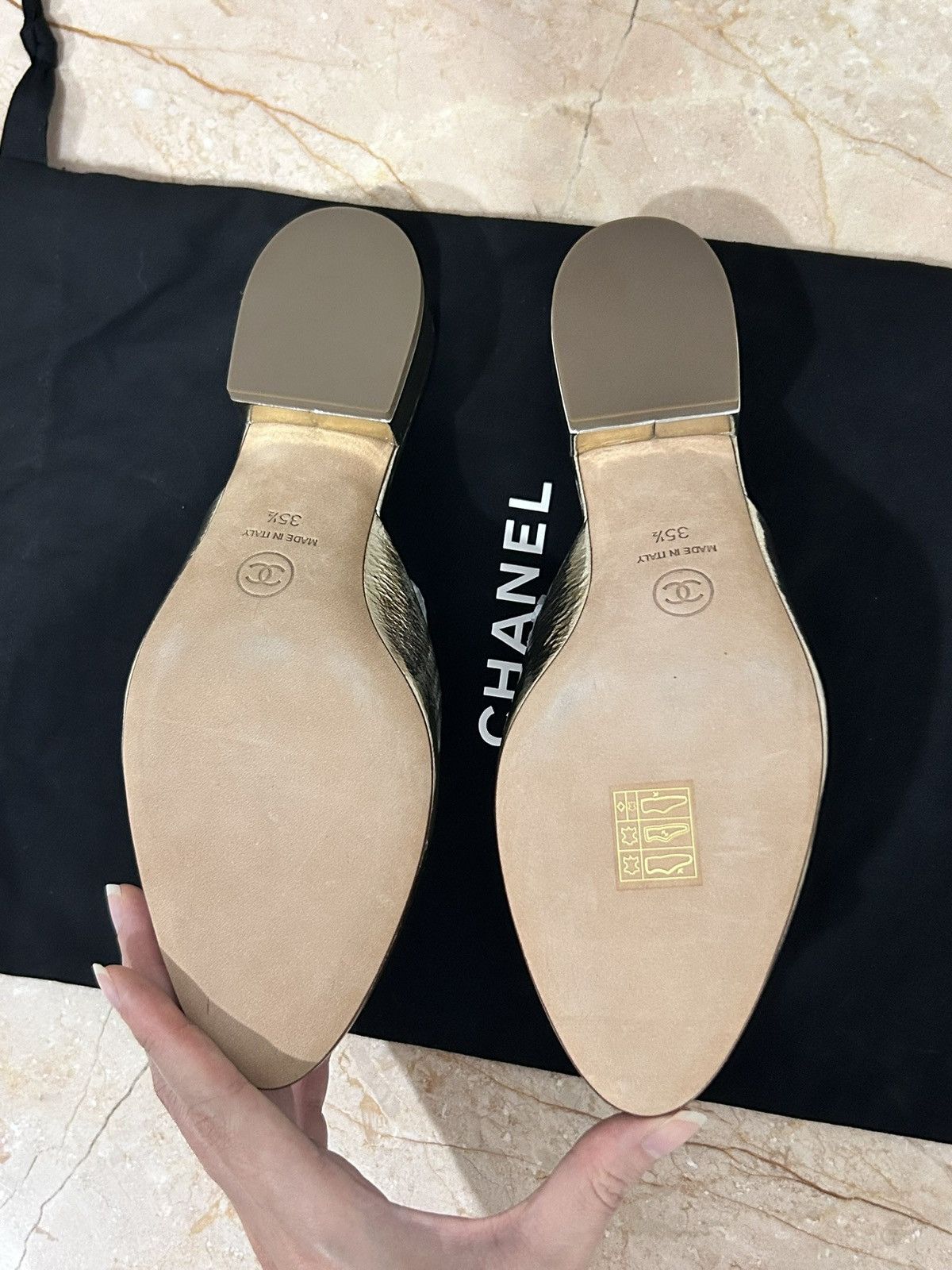 Chanel chanel silver mule authentic brand new 35.5 (for 35 or 34.5) Size US 4.5 / IT 34.5 - 3 Thumbnail