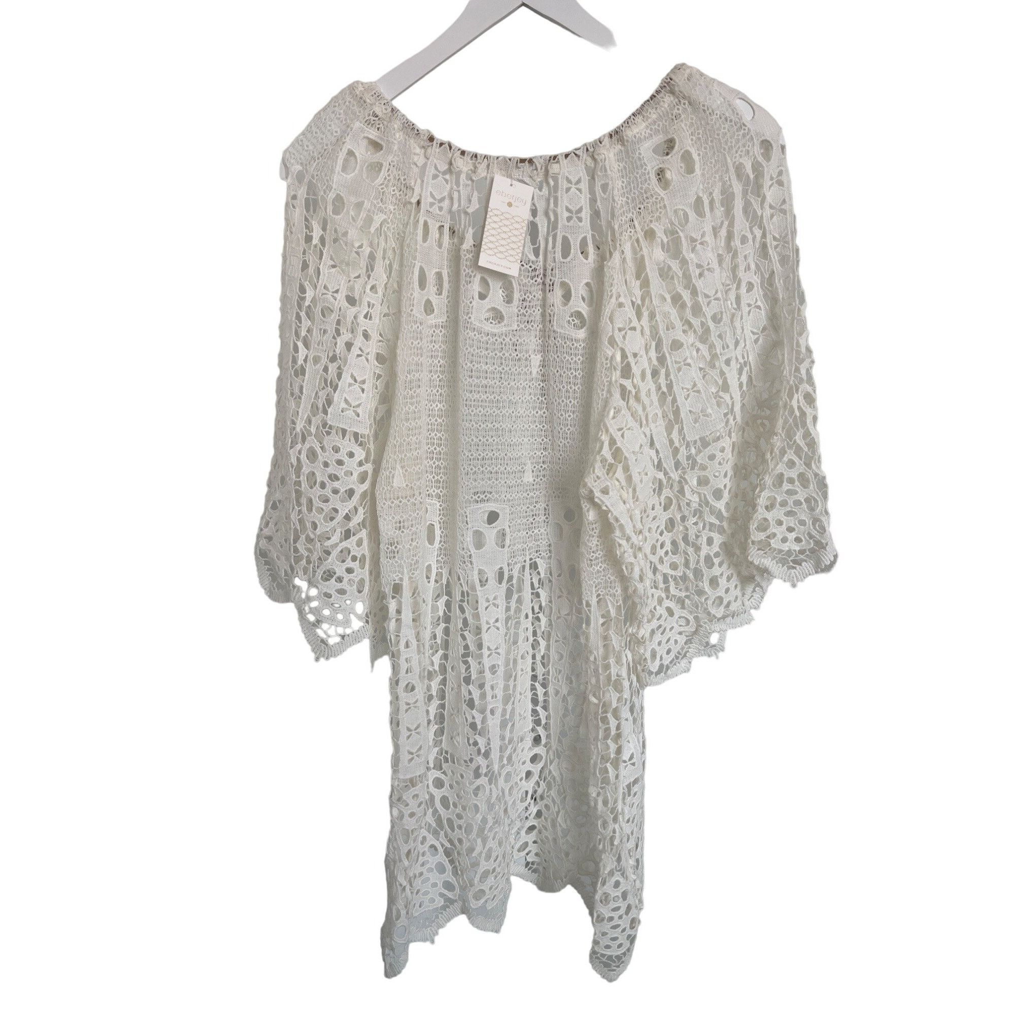 Eberjey Eberjey Spearhead Gianna Crochet Lace Boho Beach Cover-Up Dr Size M / US 6-8 / IT 42-44 - 7 Thumbnail
